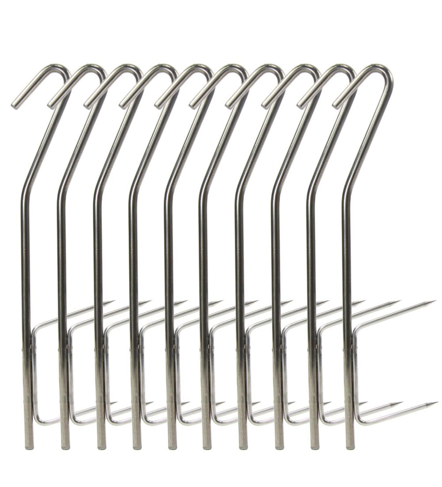 Professional 21cm Smoking Hooks - 10/20 Piece Double Hook Set for Fish Smoking - Buy Online on GoSupps.com