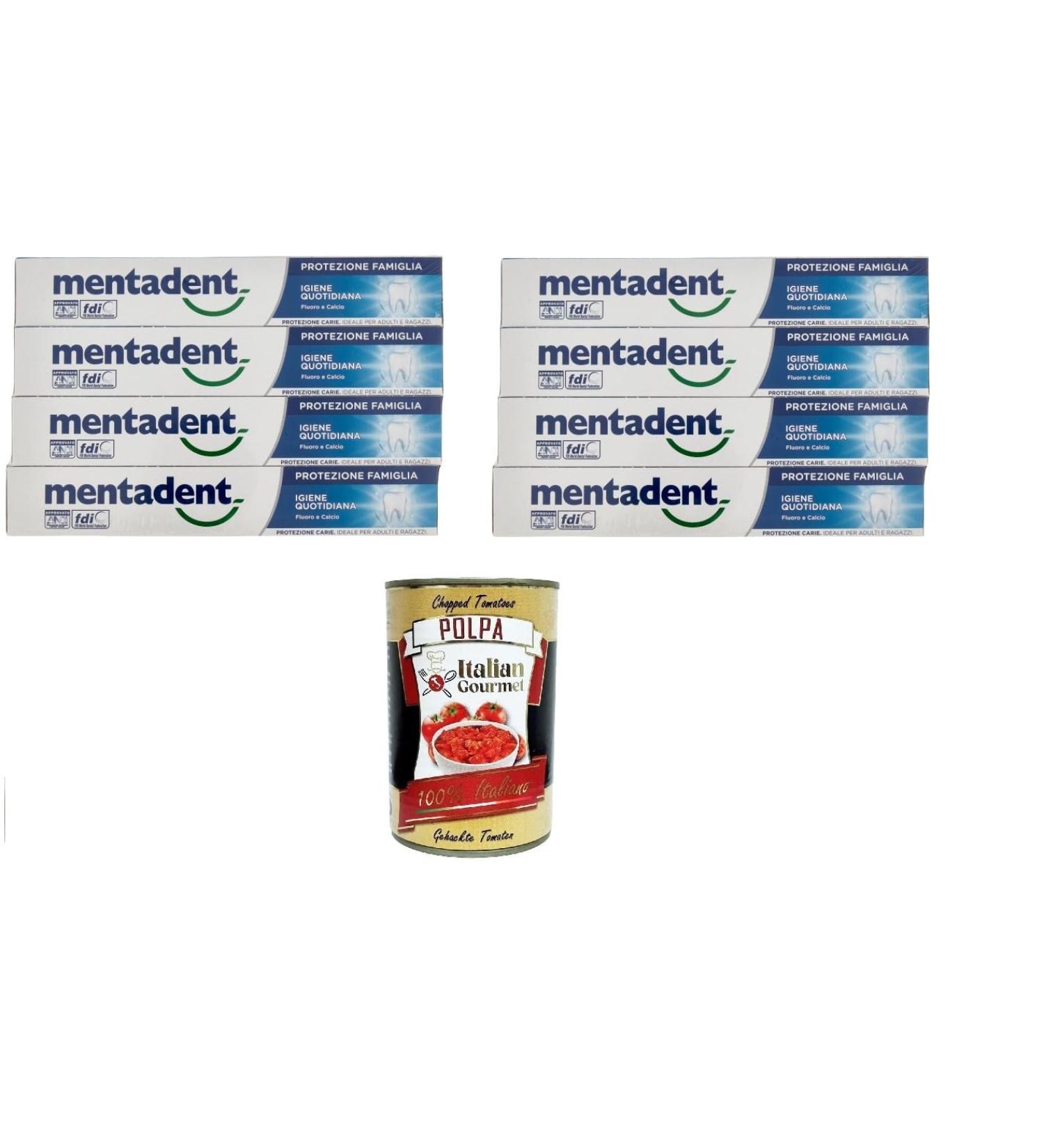 Mentadent Family Protection Daily Hygiene 8x75ml + Italian Gourmet Polpa 400g Can - Shop Internationally - Buy Online on GoSupps.com