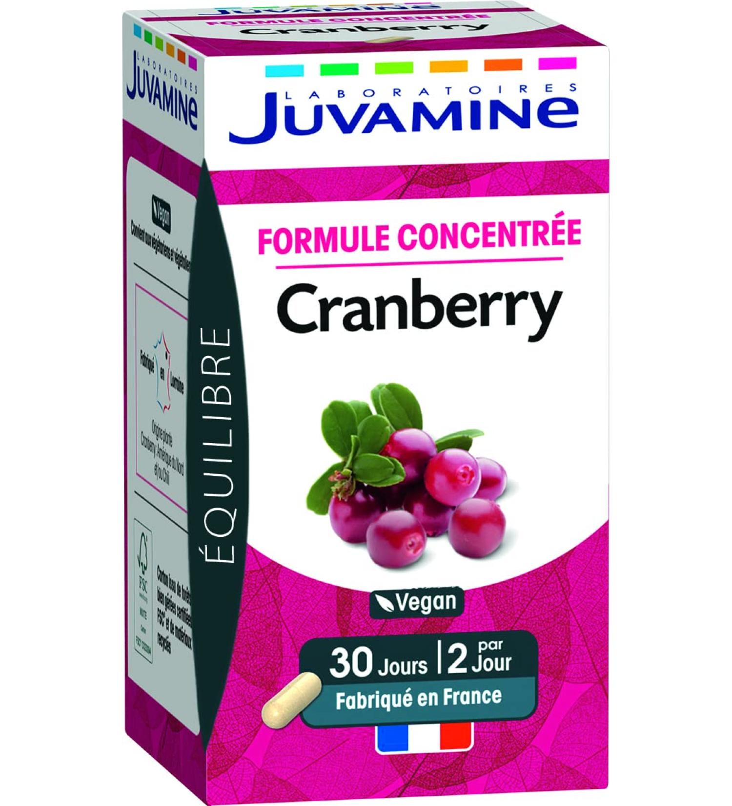 JUVAMINE - Cranberry - Urinary Wellness - Concentrated Formula - Cranberry - Feminine Comfort - Vegan - 1 Month Program - 60 Capsules - Made in France - Buy Online on GoSupps.com