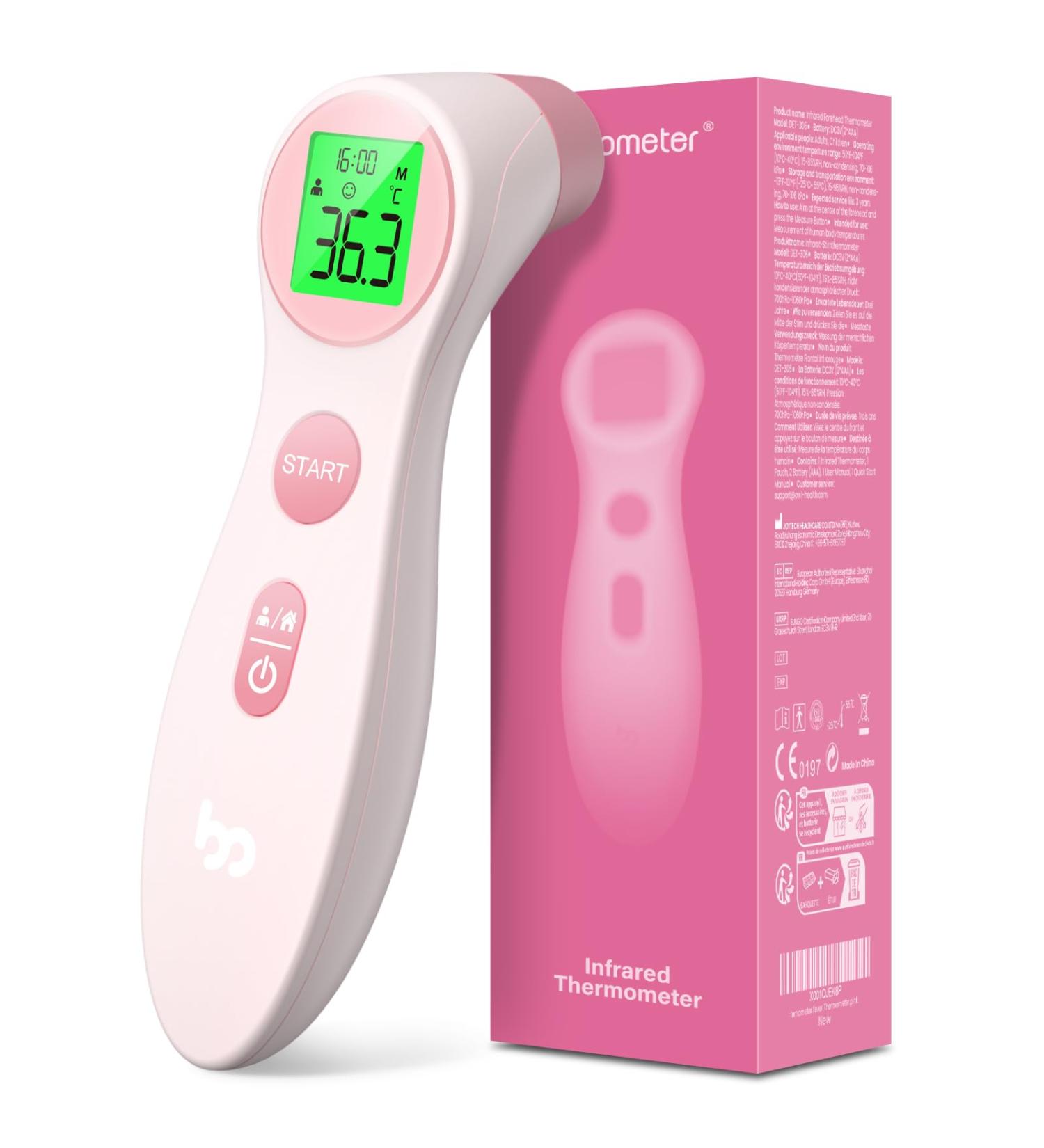 Non-Contact Infrared Baby Thermometer - Digital Body Temperature Reader for Kids (Pink) - Buy Online on GoSupps.com