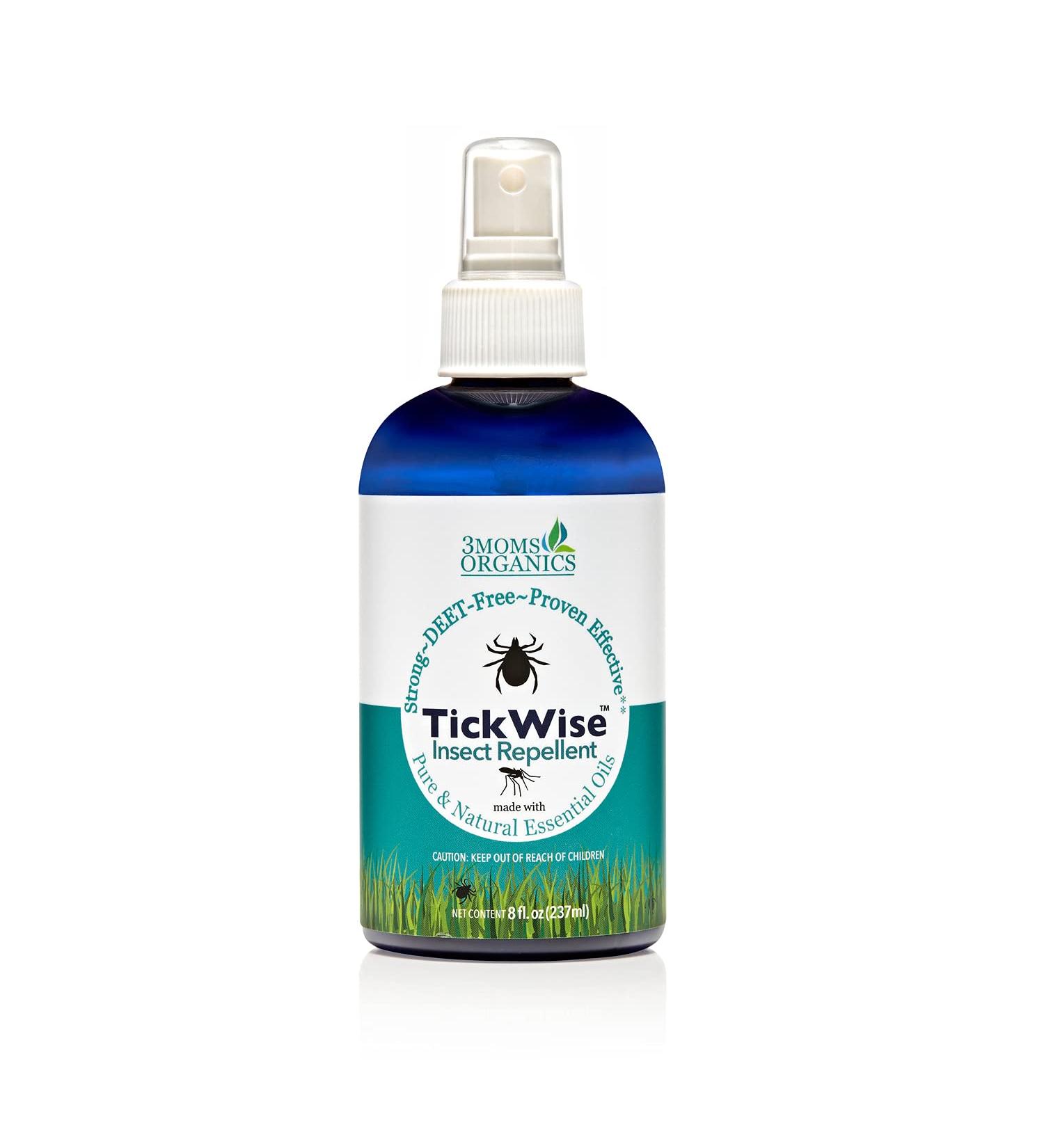 3 Moms TickWise Organic Tick & Insect Repellent | 8oz Extra Strength, DEET-Free | Plant Based Essential Oils | Safe for Kids, Adults, Dogs, Horses | 8 Fl Oz - Buy Online on GoSupps.com