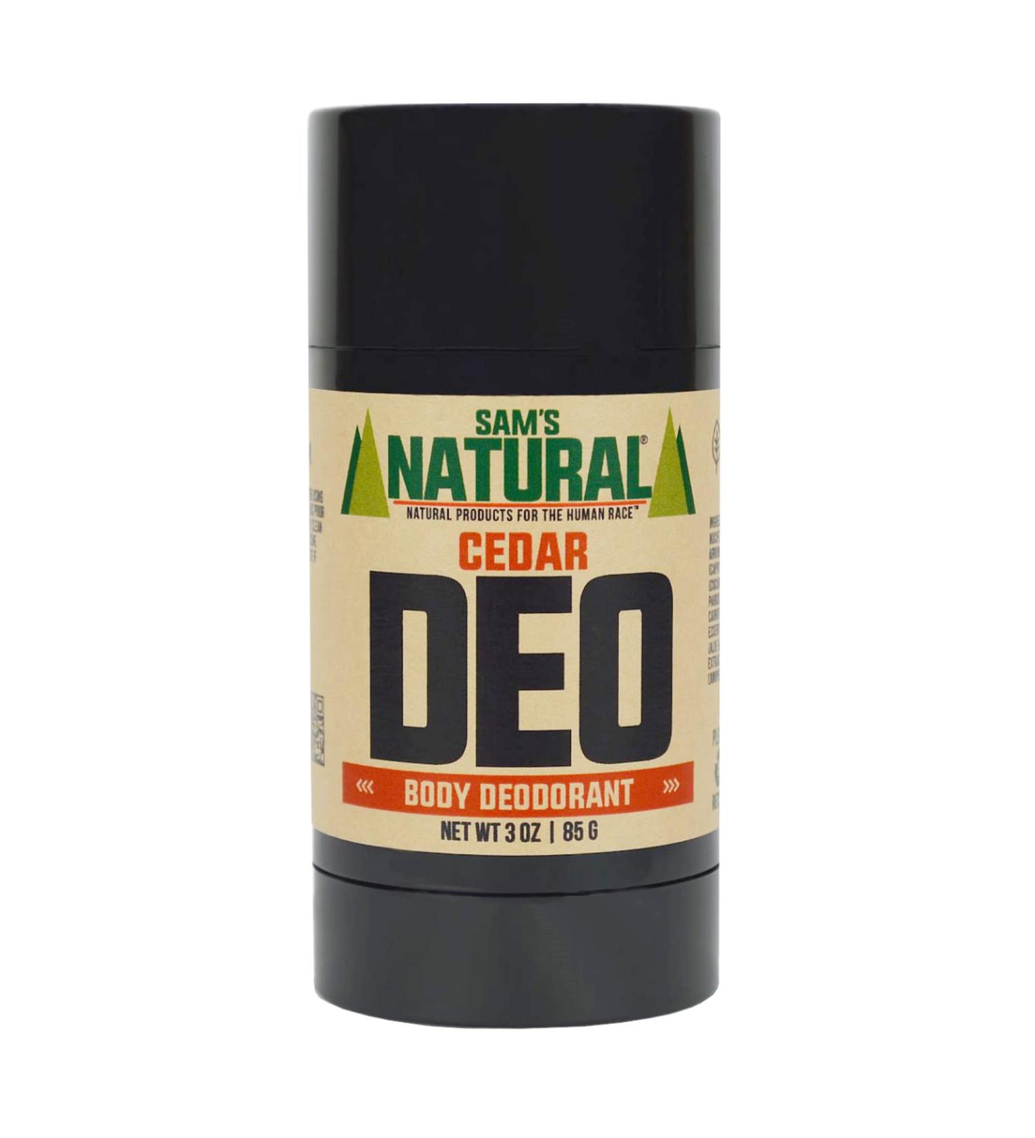 Sam s Natural Deodorant - Cedar - Aluminum Free DEO - No phthalates parabens sulfates or dyes - Made in New Hampshire - For Men Women Unisex - Vegan Cruelty Free - 3 oz Cedarwood - Buy Online on GoSupps.com
