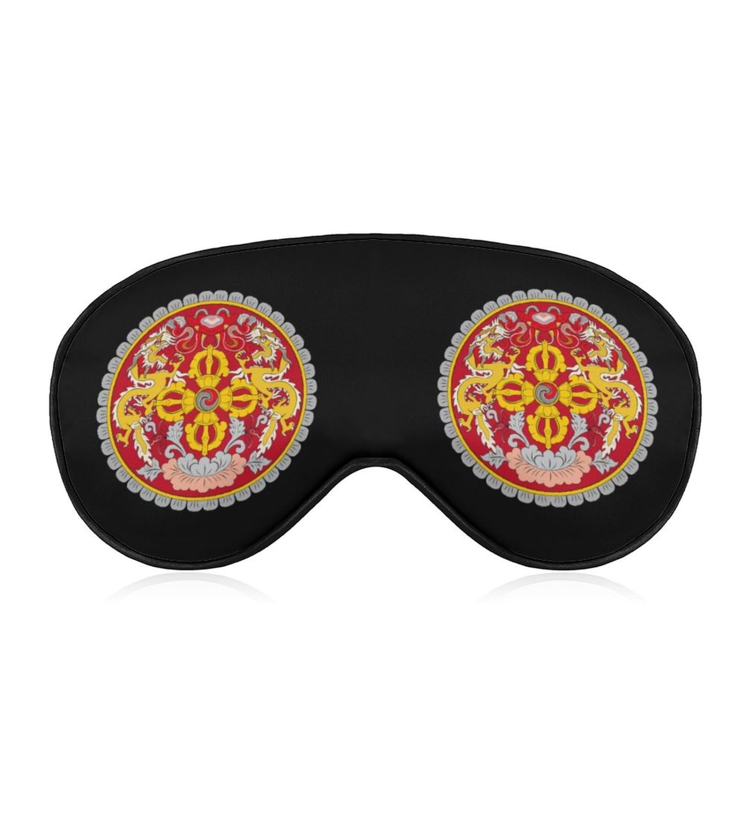 Coat Arms of Bhutan Sleep Mask - Adjustable Blindfold for Men and Women - Ideal for Travel and Night Time - Blocks Light for a Restful Sleep - Buy Online on GoSupps.com