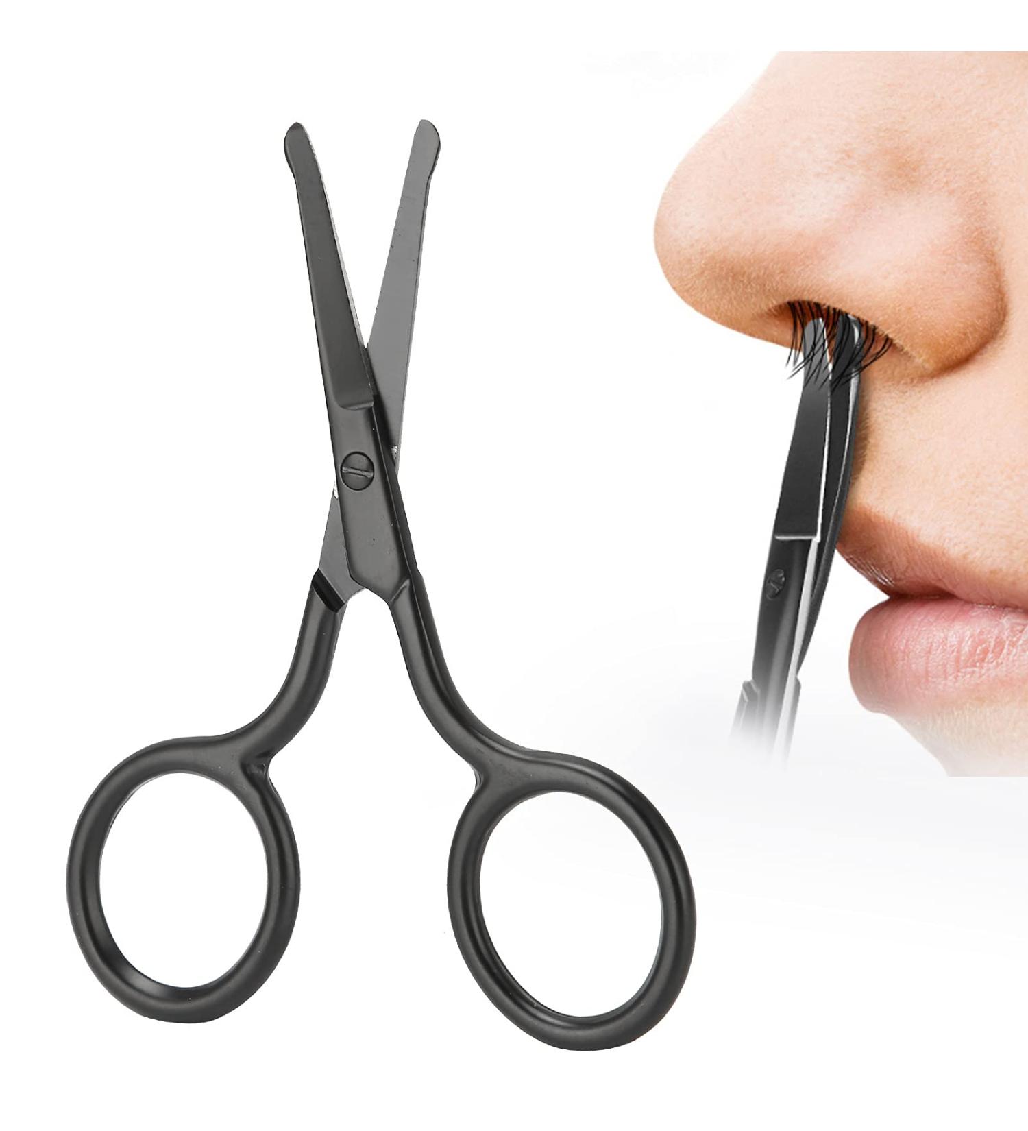 Nose and Ear Facial Scissors | Rounded Tip Grooming Scissors for Men - Moustache Beard & Eyebrow Trimmer - Buy Online on GoSupps.com