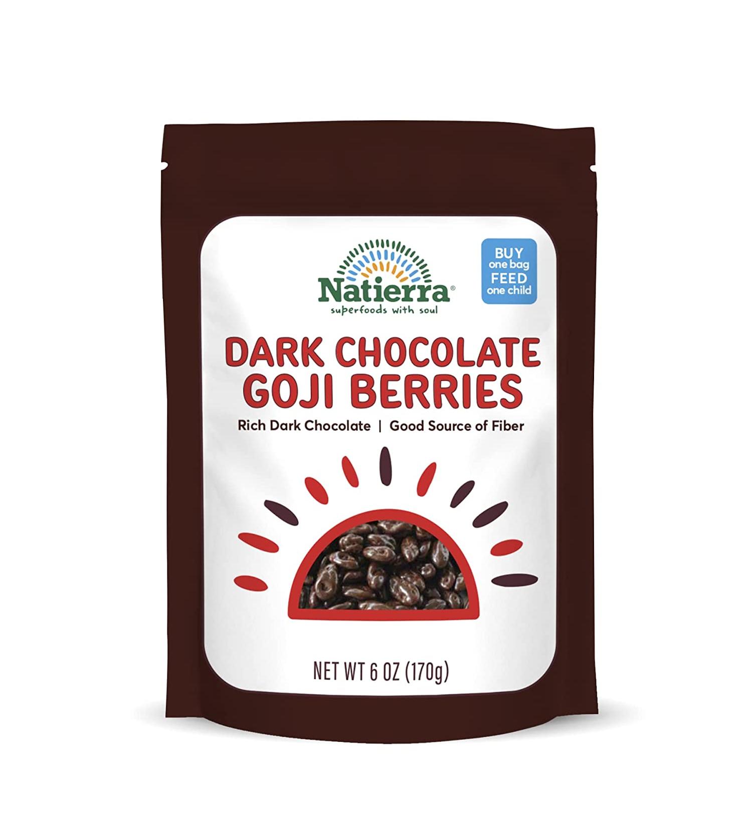 NATIERRA Himalania Dark Chocolate-Covered Goji Berries | Non-GMO 6oz - Healthy Snack - Buy Online on GoSupps.com