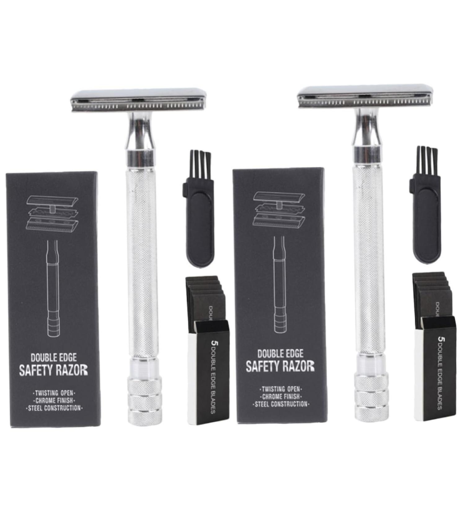 Minkissy Manual Razor Set - Double-Sided Shaving Cutter & Organizer | Metal Trimmer for Men - Perfect for Travel - Buy Online on GoSupps.com