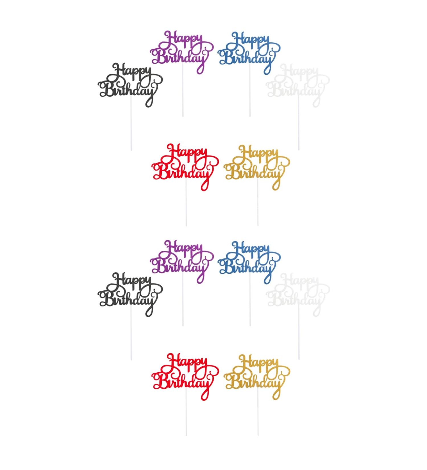 LIANRISES 12pcs Happy Birthday Cake Topper 6 Colors Personalised Cupcake Toppers Happy Birthday Topper Cake Toppers for Boys Happy Birthday Cake Toppers - Buy Online on GoSupps.com
