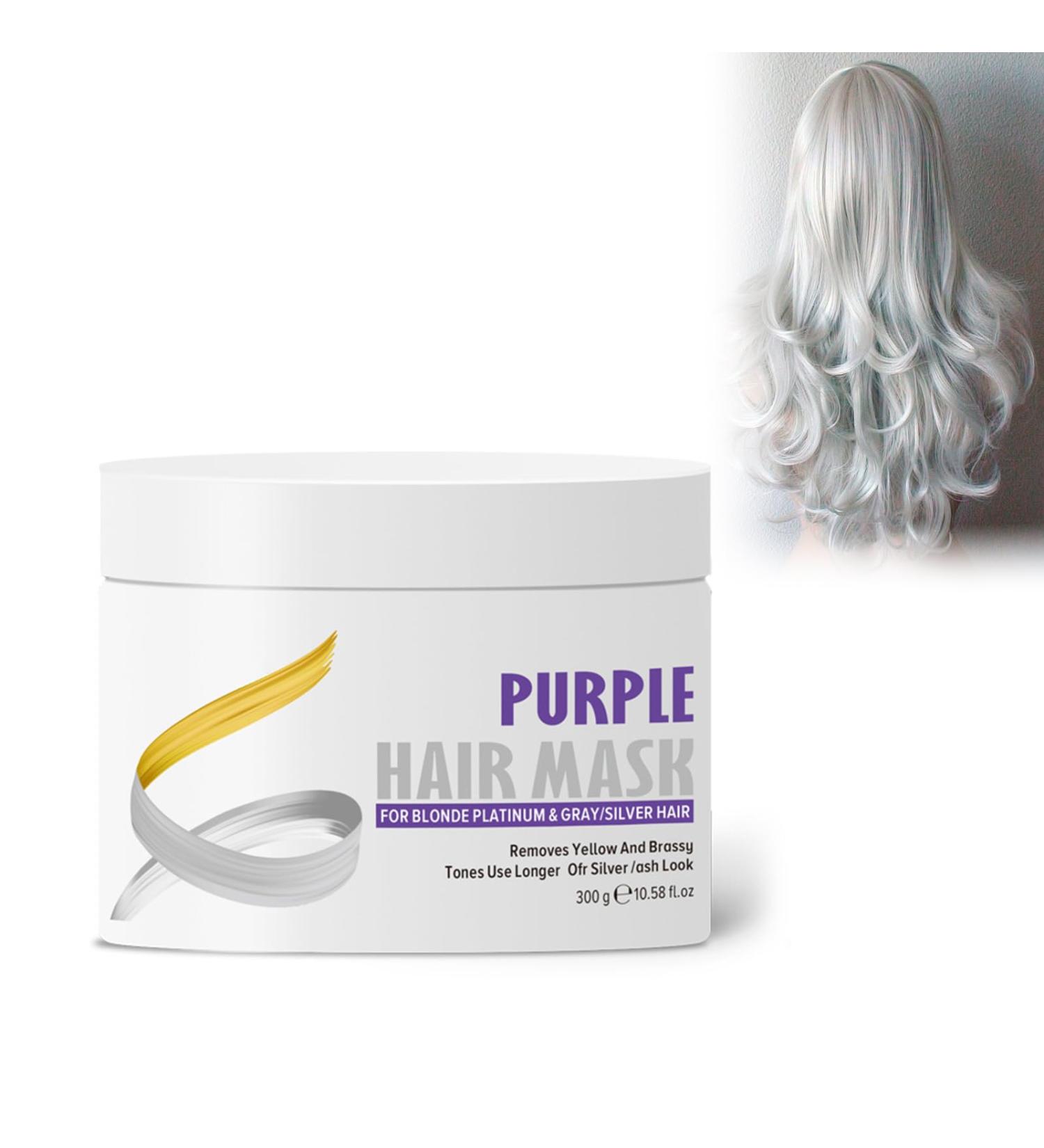 300ml Masque capillaire violet Correcteur de teinte blonde liminer la coloration jaune Shampooing d colorant Traitement des cheveux gris Apr s-shampooing neutralisant blond mauve hair - Buy Online on GoSupps.com