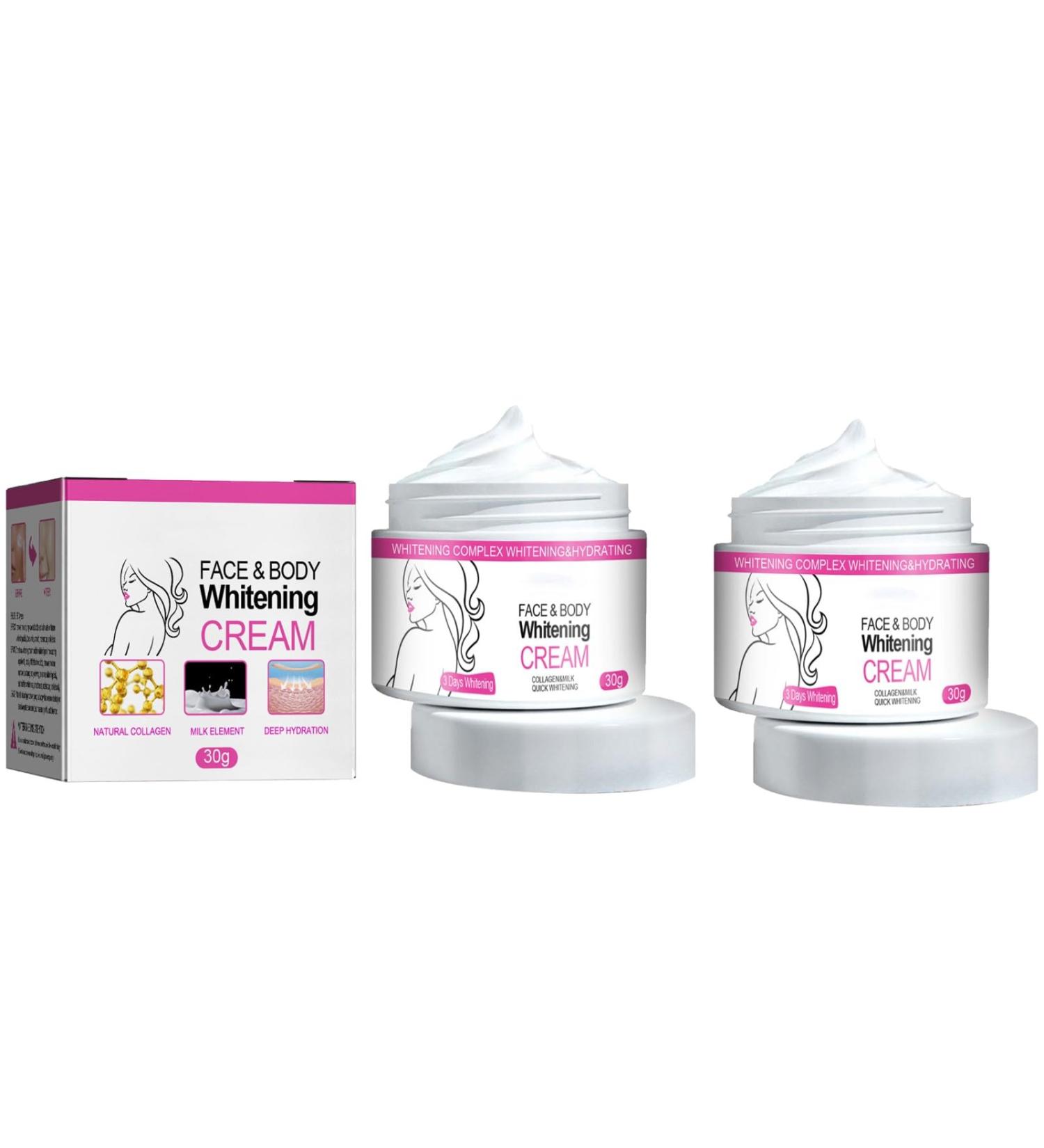 Face and Body Whitening Cream Lightening Cream for Dark Skin Whitening Cream Dark Skin Whitening Cream Body Moisturiser For Whitening Skin Brightener Cream Moisturiser Body 2PC - Buy Online on GoSupps.com