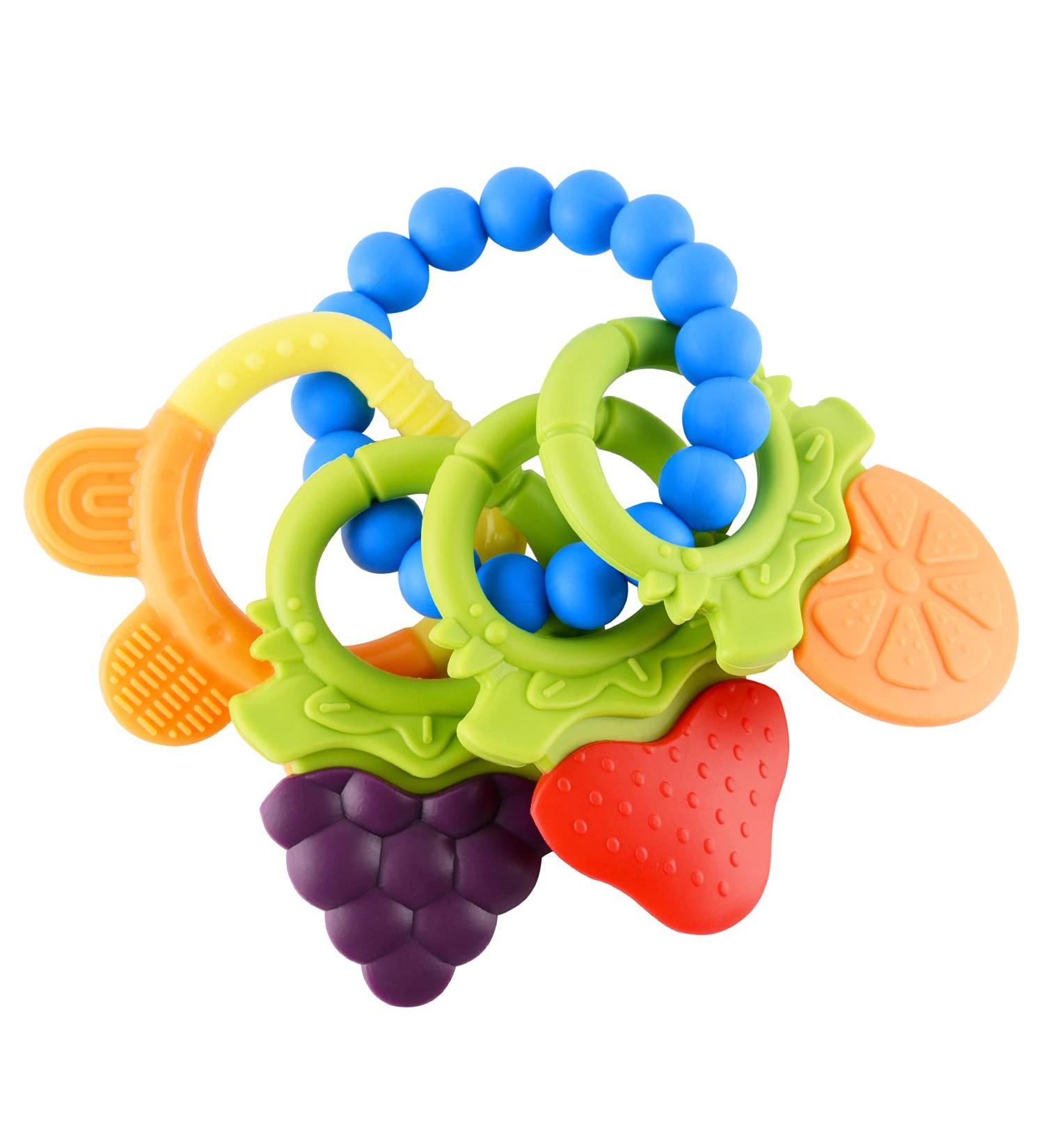 Baby Teething Toys 4 PCS BPA Free Silicone Baby Teethers  Freezer Safe Organic Infant Teething Toys Soft & Textured for Natural Brain Development - Buy Online on GoSupps.com