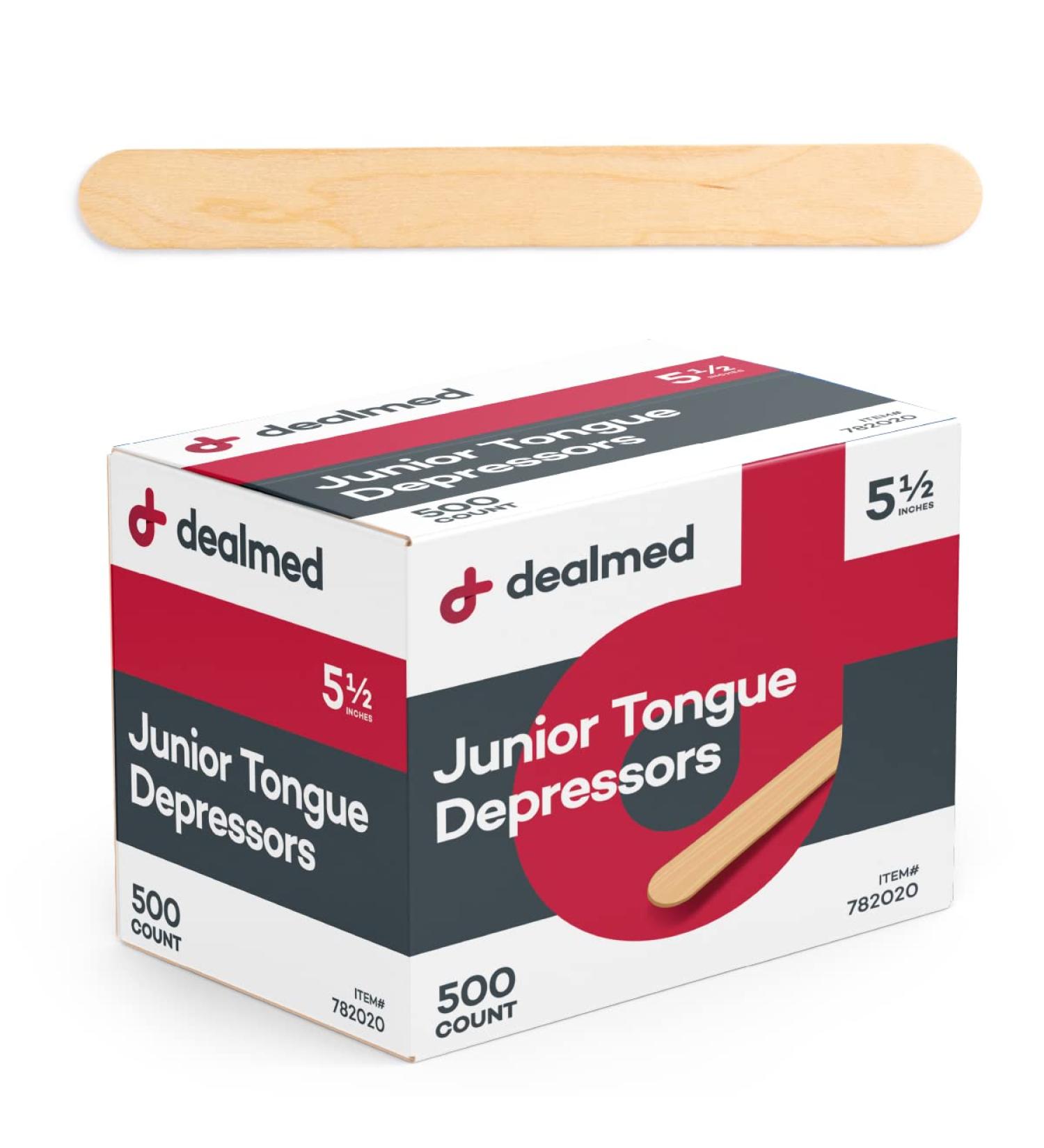 Dealmed 5.5 Junior Tongue Depressors - 500 Non-Sterile Wood Sticks for Medical, Crafts & First Aid - 5.5 Inch, Pack of 1 - Buy Online on GoSupps.com