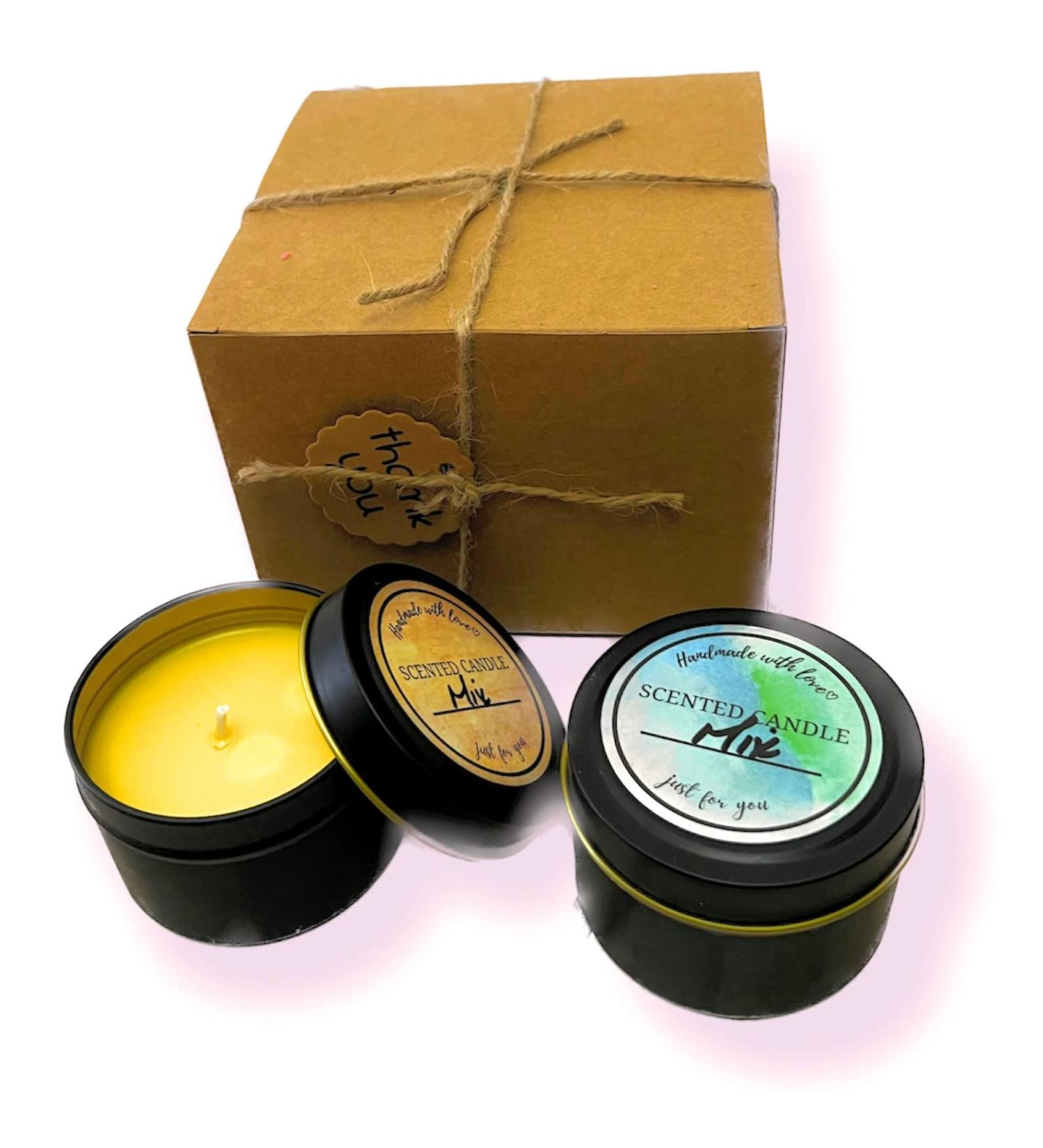Scented Candles Gift Set for Women | 2 Natural Soy Wax Jar Candles + 1 Surprise | Aromatherapy Healing Crystal & Relaxing Stress Relief - Buy Online on GoSupps.com