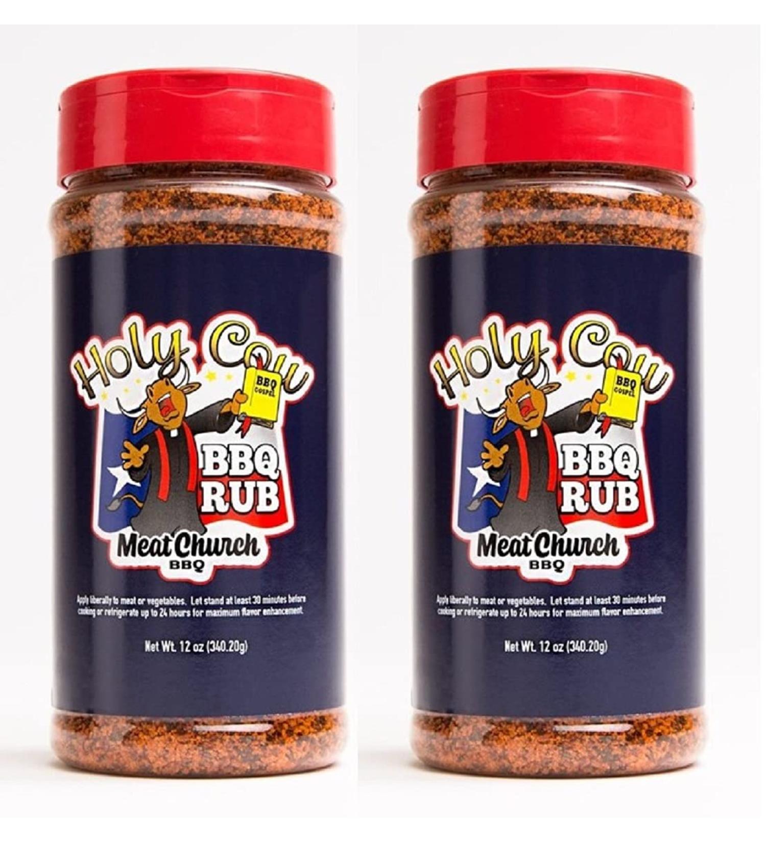 Meat Church BBQ Rub Combo: Two Bottles of Holy Cow (12 oz) BBQ Rub and Seasoning for Meat and Vegetables, Gluten Free, Total of 24 Ounces