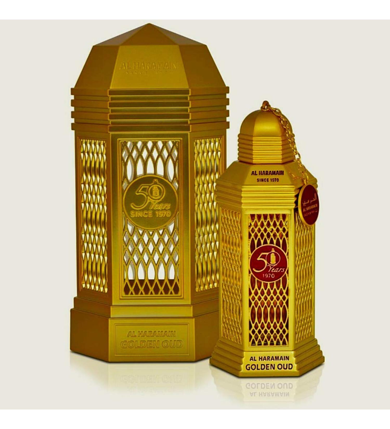 Al Haramain Golden Oud - Perfume for Women and Men - Amber Spicy fragrance - Timeless Elegance with Notes of Thyme and Sandalwood - 3.4 oz EDP Spray - Buy Online on GoSupps.com