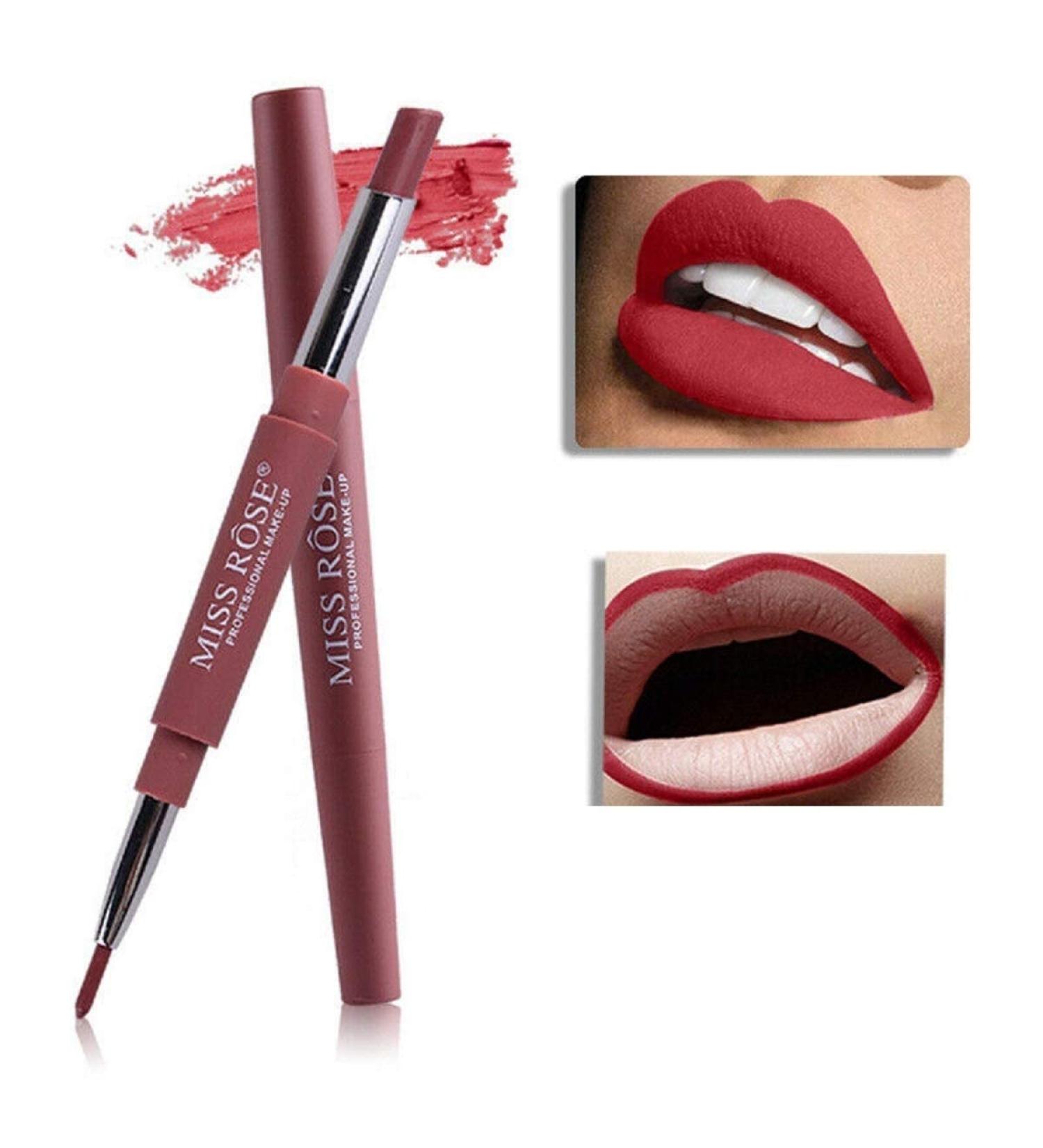 Miss Rose Long-lasting Lip Liner Matte Lip Pencil Waterproof Moisturizing Lipsticks Makeup Contour Cosmetics (01 Showgirl) - Buy Online on GoSupps.com