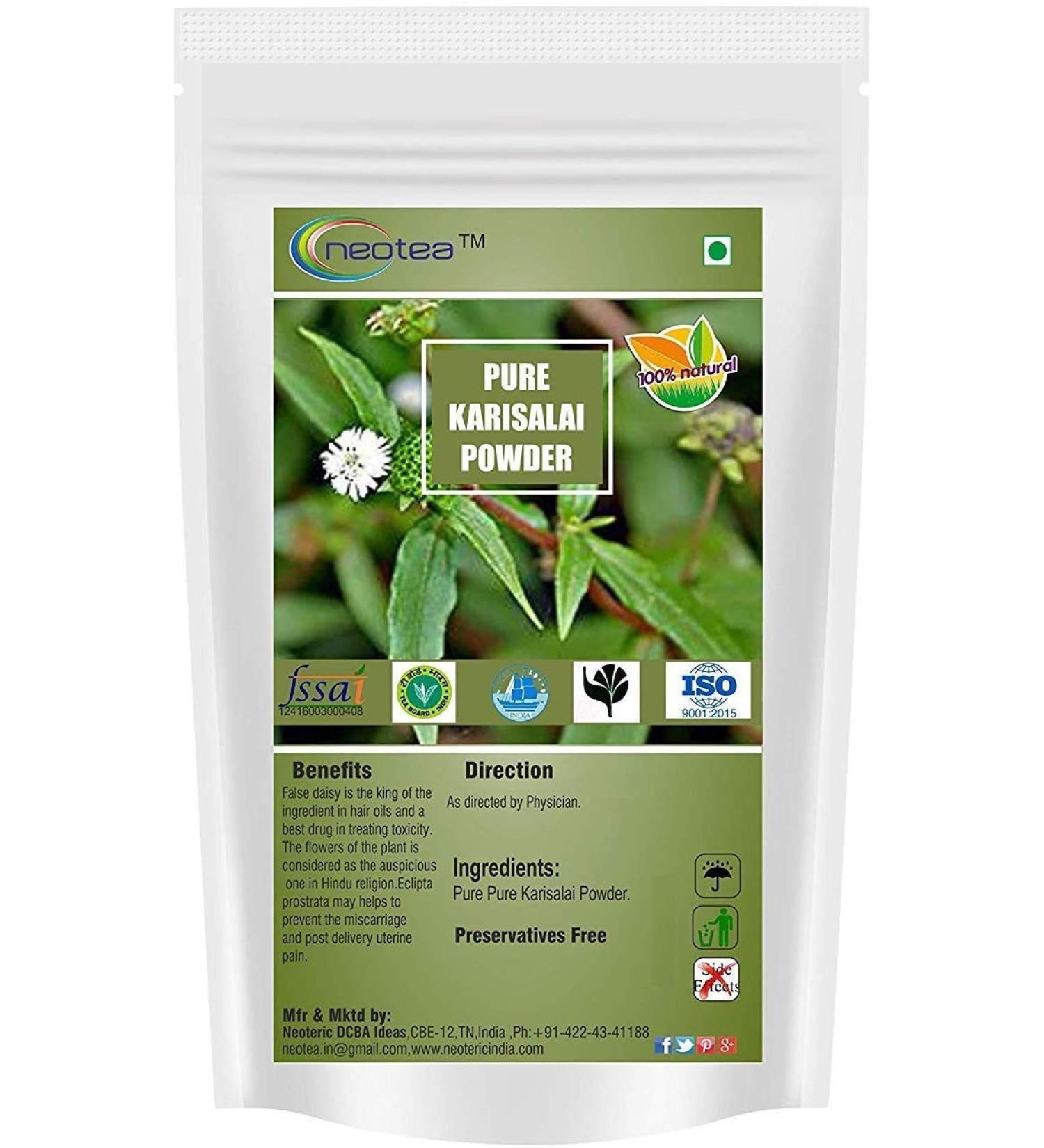 neotea Eclipta Prostrata | Karisalai | Karisalankanni | Bhringraj powder | False Daisy Powder - 500g/1.1lbs Pack of 1