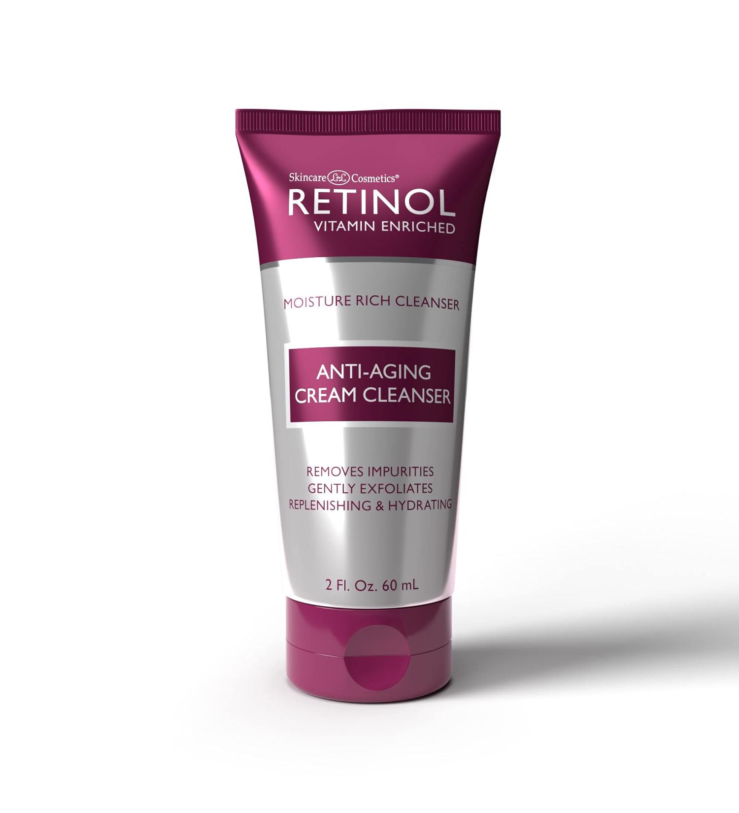 Retinol Anti-Aging Cleanser - 2oz Daily Facial Wash | Improves Skin Texture, Moisturizes, Exfoliates | Minimize Wrinkles, Fine Lines - Buy Online on GoSupps.com