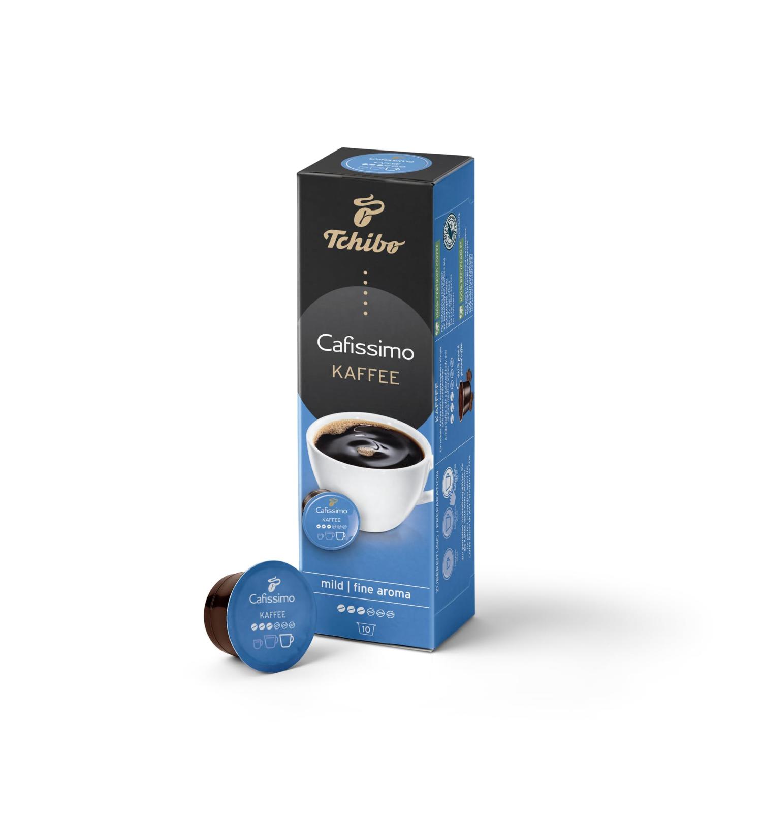 Tchibo Cafissimo Mild Coffee Capsules - 10 Sustainable Fair Trade Coffee Filters - Buy Online on GoSupps.com