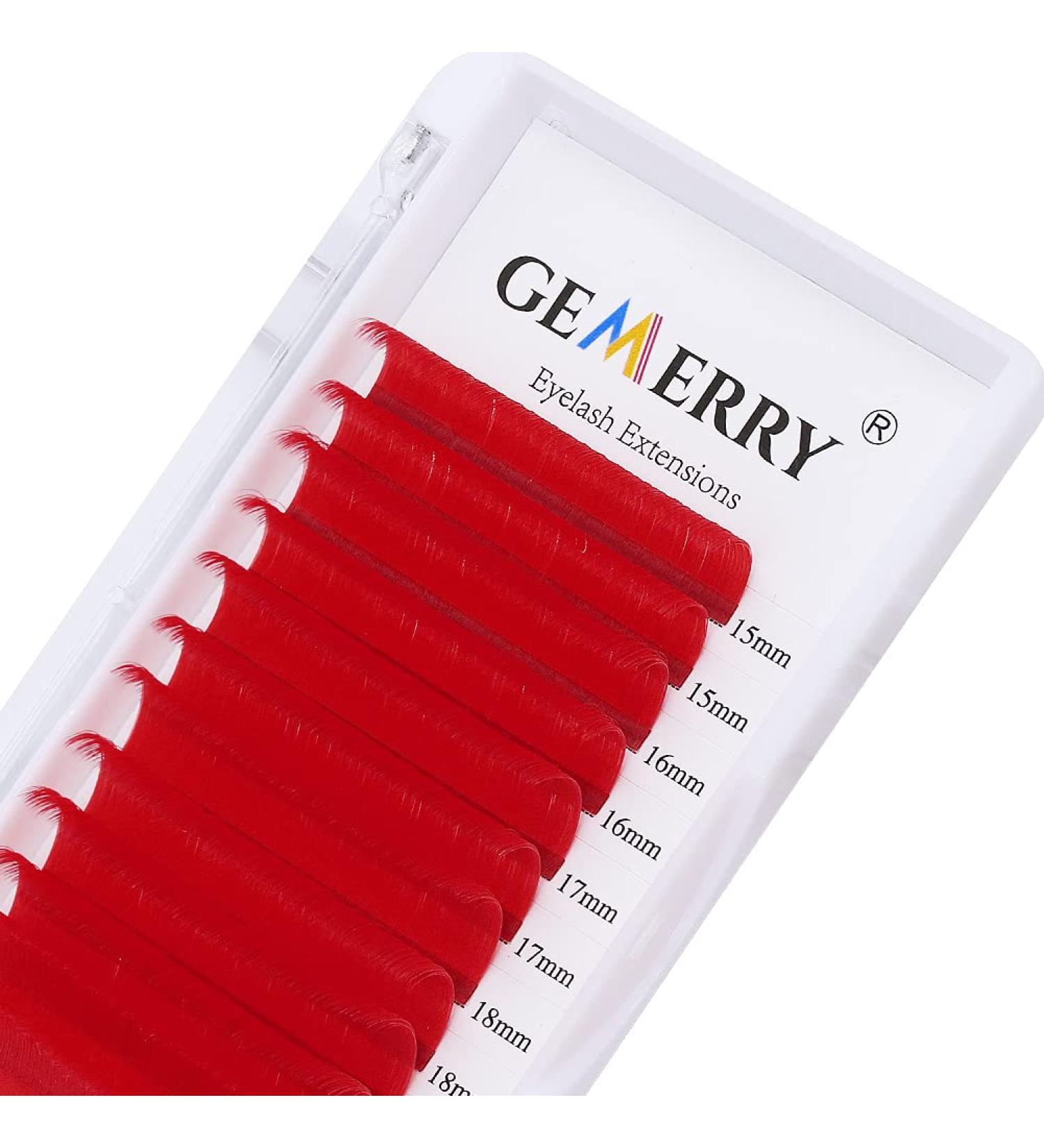 Color Lash Extensions Easy Fan Red 0.07mm C Curl 15-20mm | Volume Lashes - Self Fanning 2D-20D | Rapid Blooming Flower Professional (Red-C 15-20mm) - Buy Online on GoSupps.com
