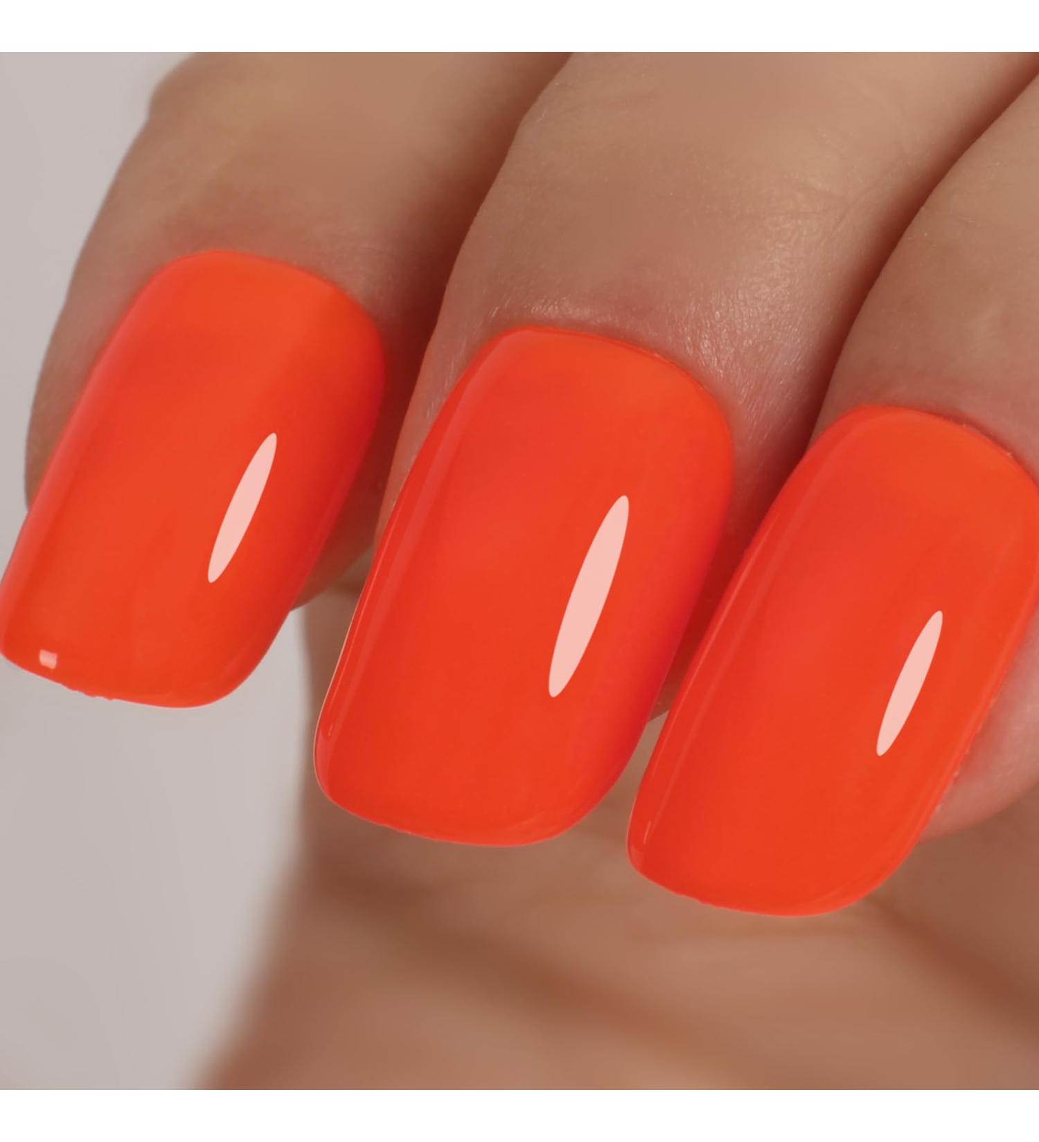 Neon Orange Red Gel Polish 15ml - Bright UV/LED Soak Off Manicure & DIY Nail Art Summer Color GP0084 - Buy Online on GoSupps.com