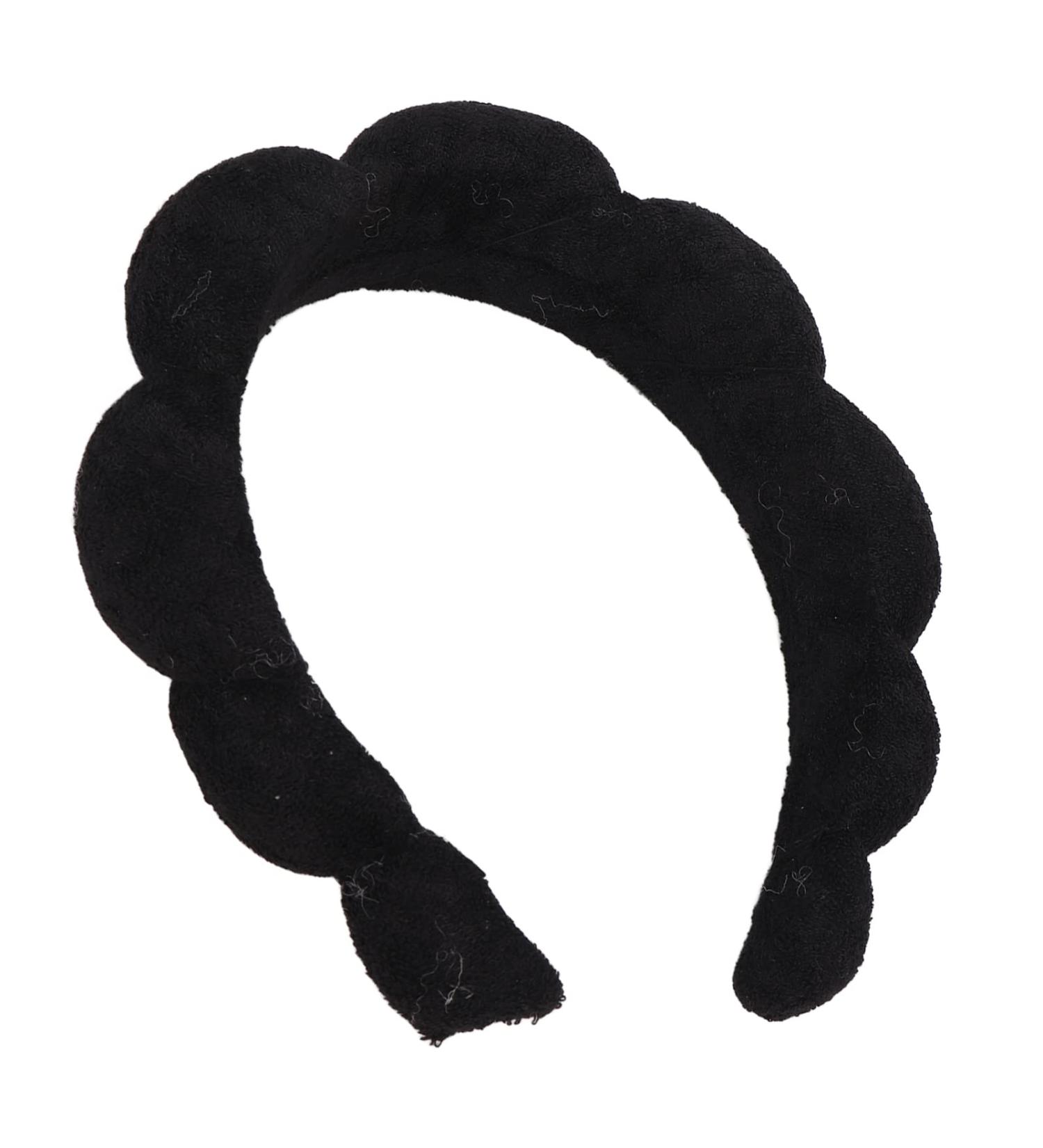 Verdant Touch Puffy Spa Headband Terry Cloth Padded Face Wash Makeup Remover for Skin Care Face Washing Black - Buy Online on GoSupps.com