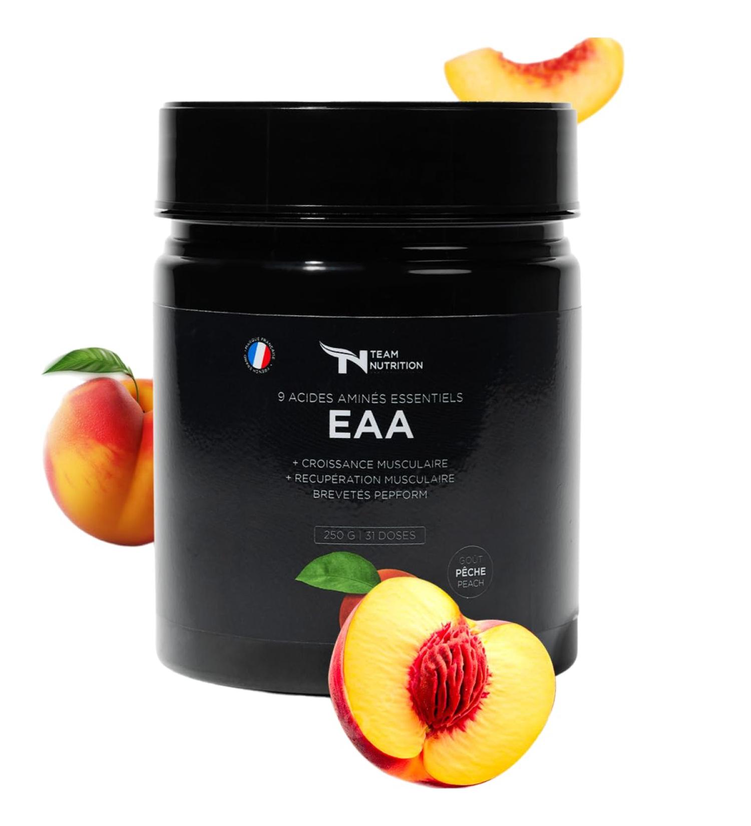 EAA TEAM NUTRITION | EAA Complex with 9 Essential Amino Acids | Optimal Assimilation | Aspartame Free | 250g | Promotes Muscle Mass Development | -French Brand - Buy Online on GoSupps.com