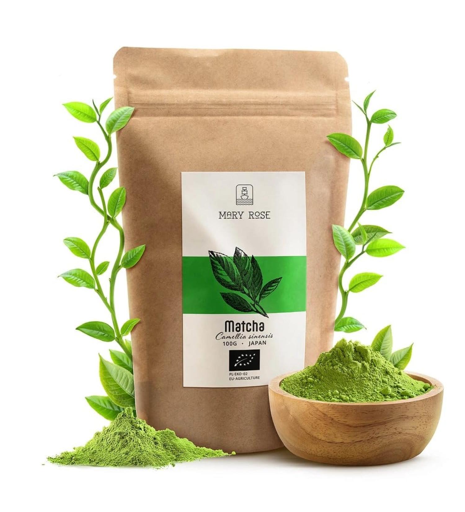 Mary Rose Matcha BIO 100g | Th vert en poudre du Japon | Sans additifs | Source de th ine | Stimulation naturelle - Buy Online on GoSupps.com