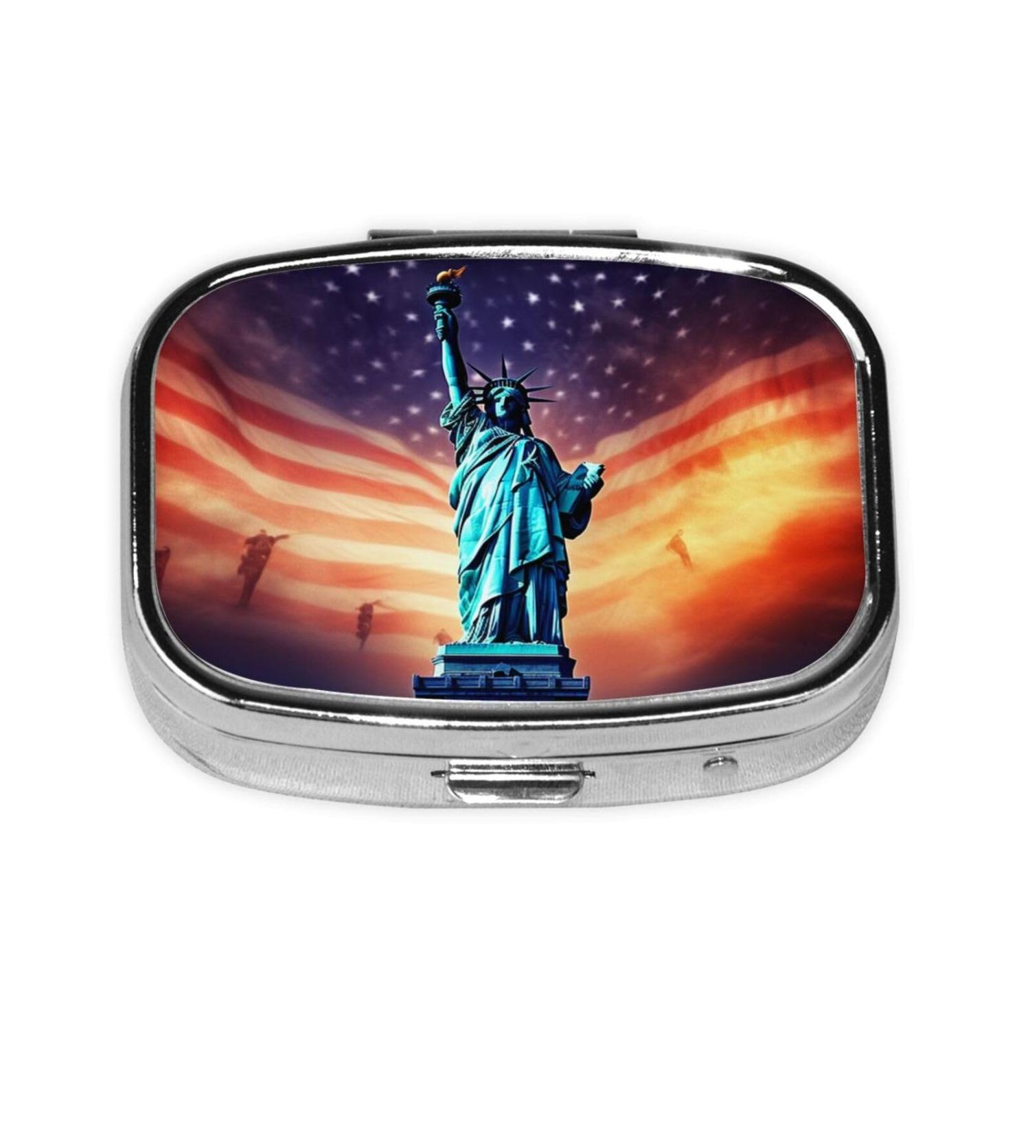 Independence Day Printed Pill Box | Portable Travel Medicine Organizer - Shop Now - Buy Online on GoSupps.com