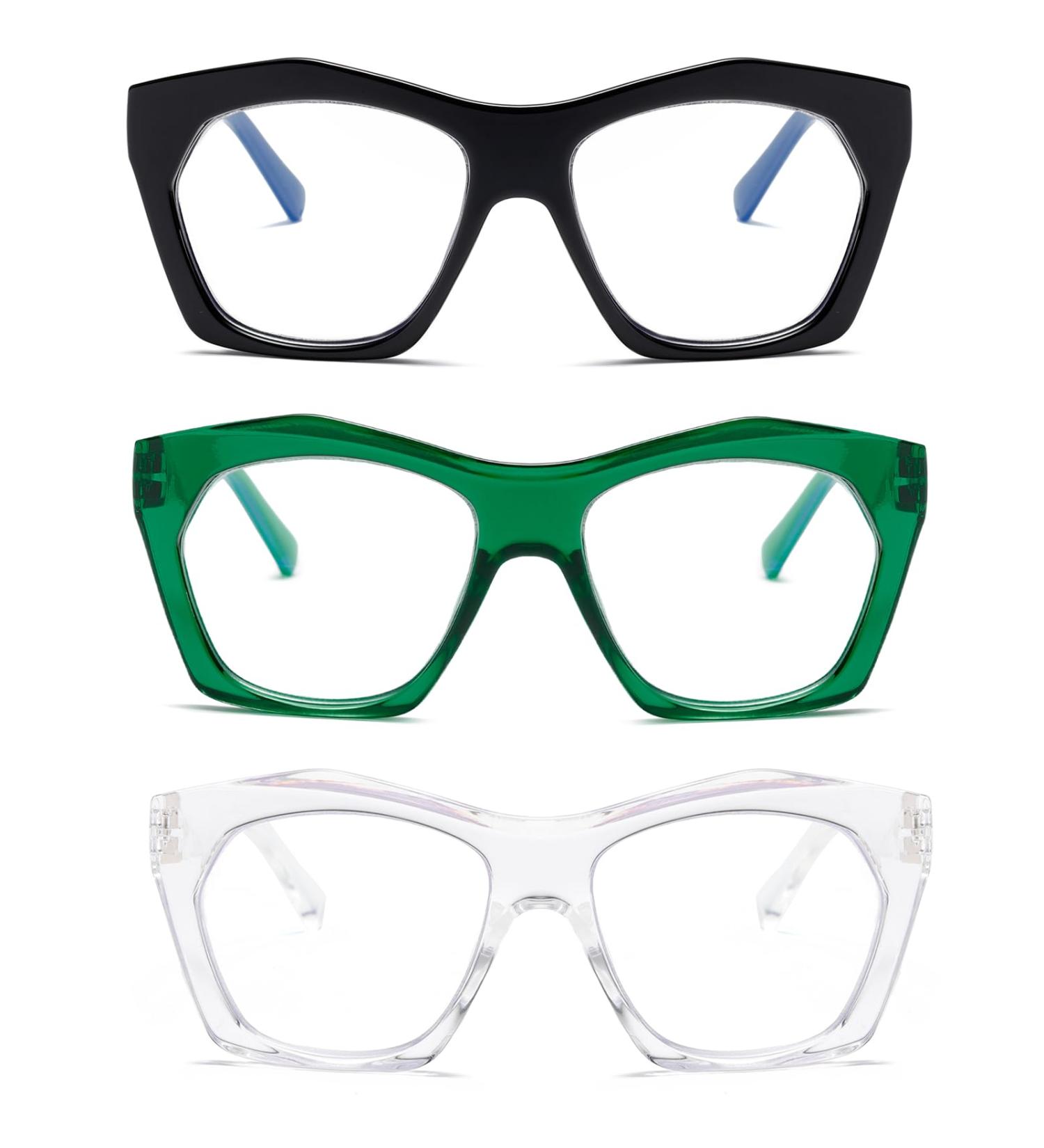 Viseng 3 Pack Oversized Women's Reading Glasses - Blue Light Blocking +1.75 Diopters - Stylish Computer Readers - Buy Online on GoSupps.com