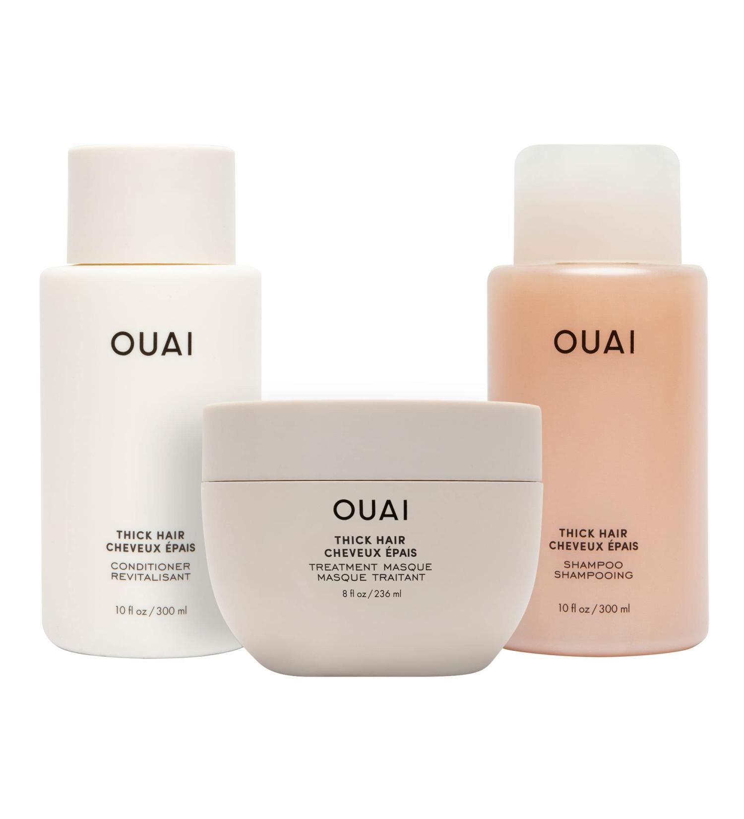 OUAI Thick Hair Treatment Set: Masque, Shampoo, Conditioner - Full Size - Buy Online on GoSupps.com