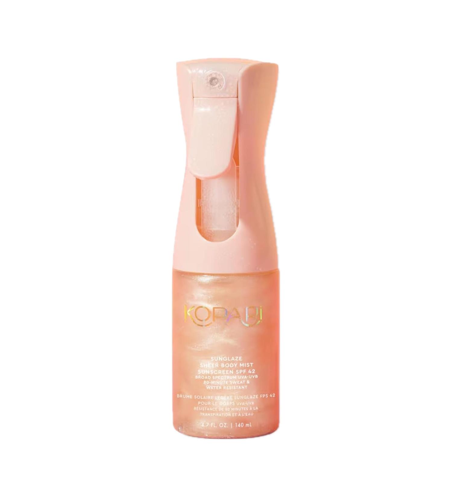 Kopari Rose Gold Sunglaze Sheer Body Mist Sunscreen SPF 42 Infused with Shimmering Body Oil Hydrating Mist Hydrates Brightens Makeup Friendly Gives Skin a Glowy Finish Lightweight  - Buy Online on GoSupps.com