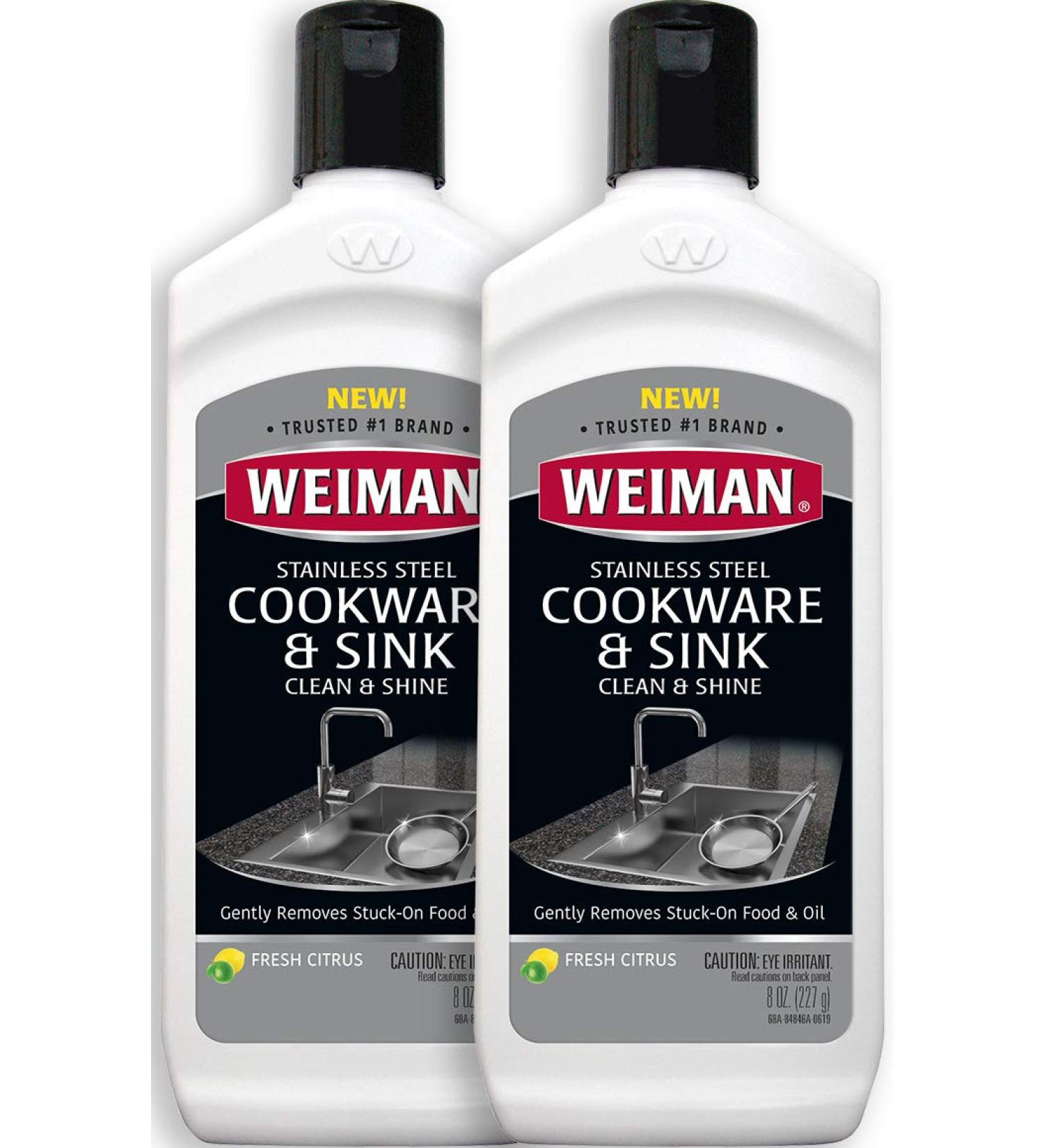Weiman Stainless Steel Sink and Pots & Pans Cleaner and Polish - 16 Ounces (2 Pack) - Buy Online on GoSupps.com