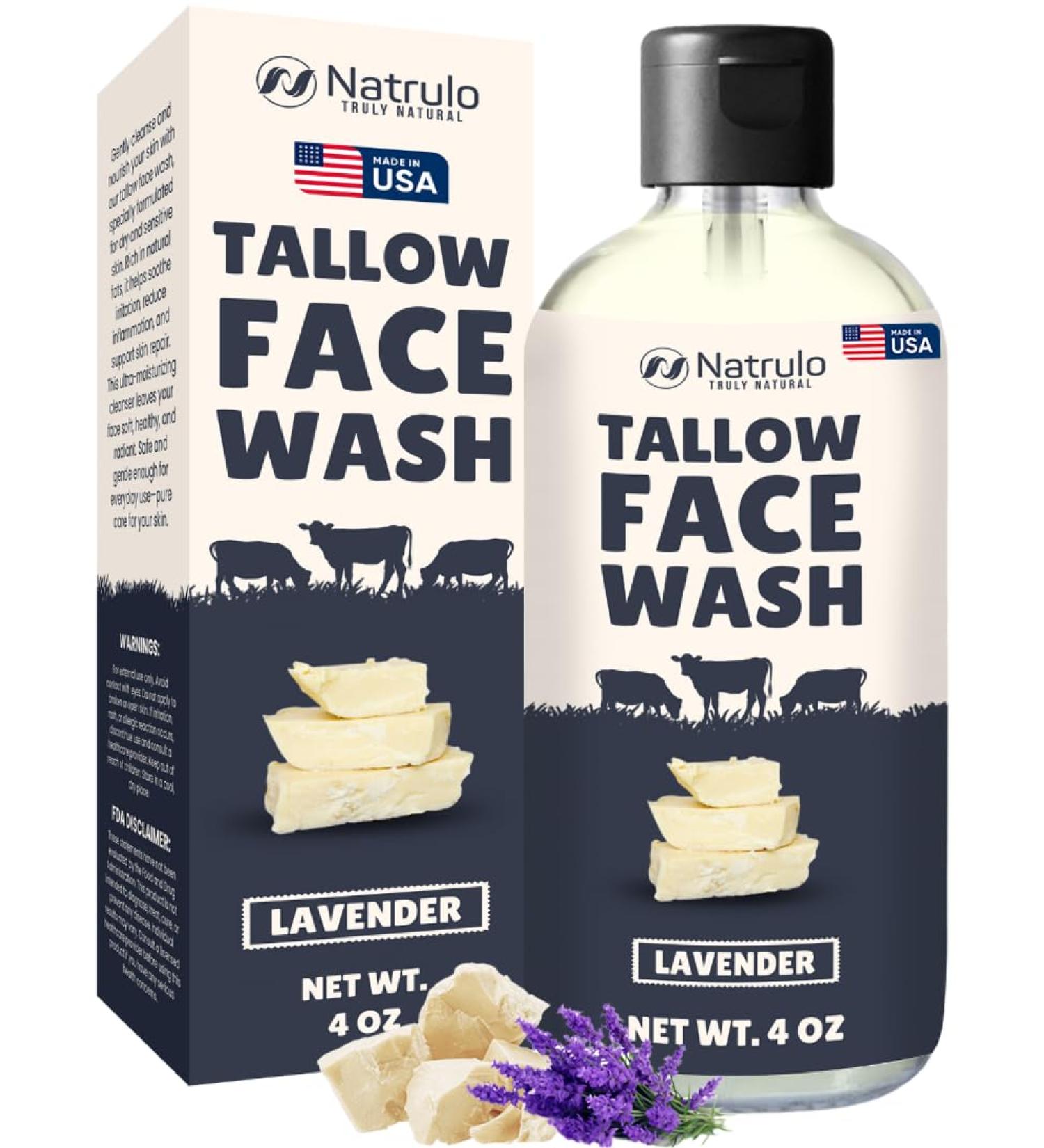 Beef Tallow Soap All Natural Grass Fed Tallow Face Wash Moisturizing, Exfoliating Face Cleanser Great for Eczema, Dry, Itchy, Sensitive Skin Handcrafted Bath Soap for Adults, Kids, Made in USA - Buy Online on GoSupps.com
