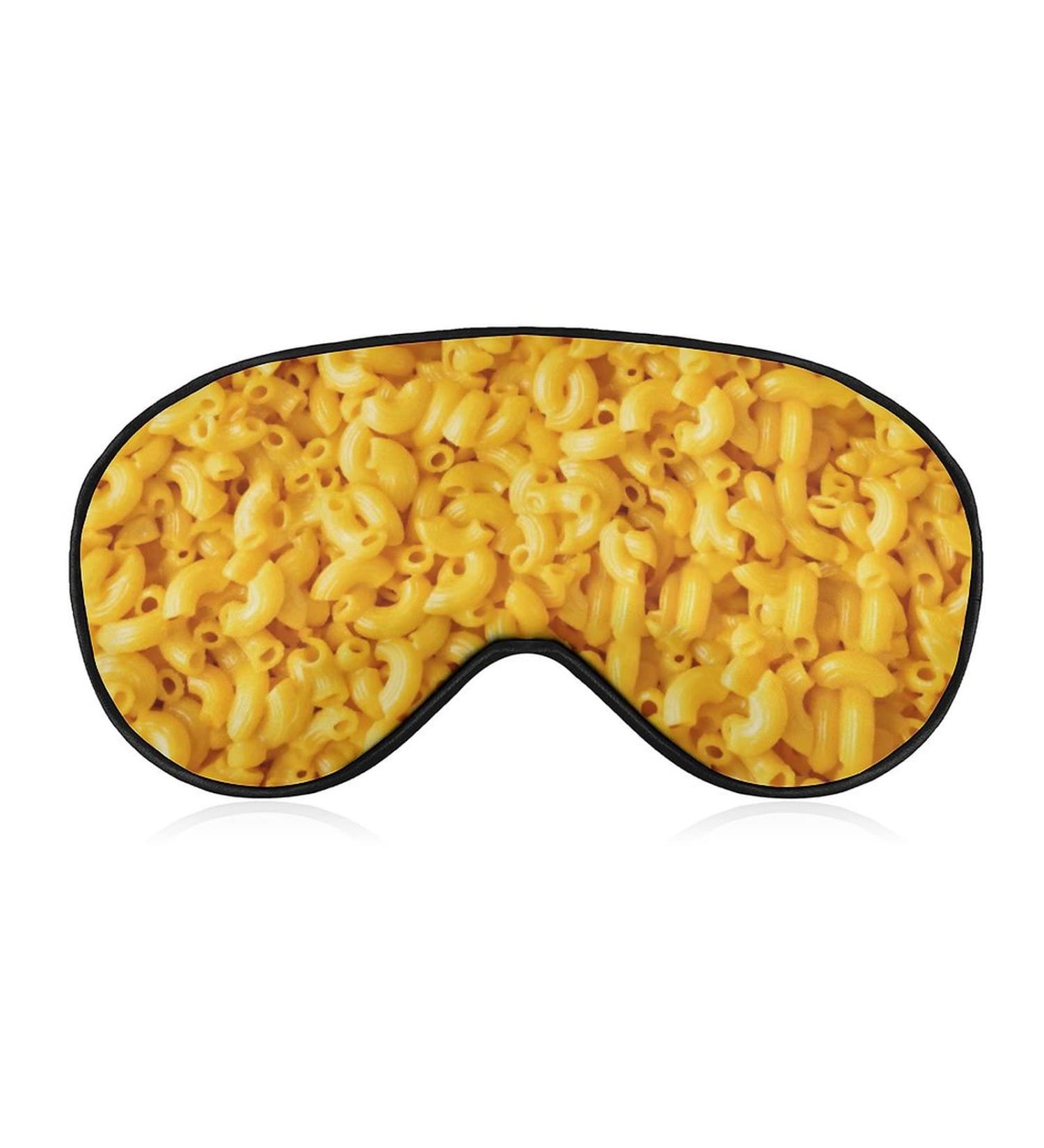 Macaroni Cheese Sleep Mask for Women | Adjustable Eye Shades with Elastic Strap Comfortable & Fun Sleep Accessory - Buy Online on GoSupps.com