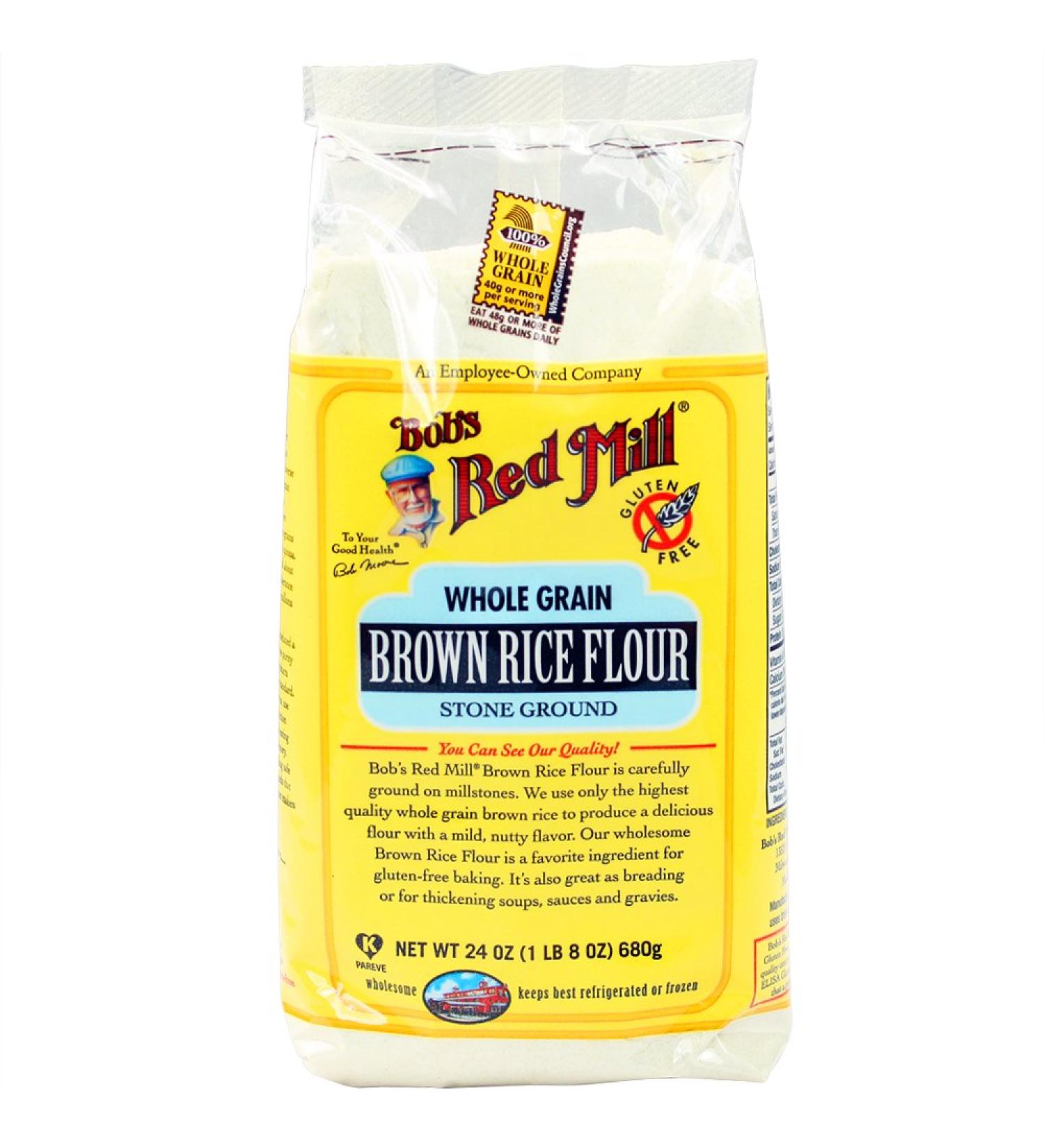 Bob's Red Mill Whole Grain Brown Rice Flour - 24 oz (680 g) - Gluten-Free Baking Essential - Buy Online on GoSupps.com