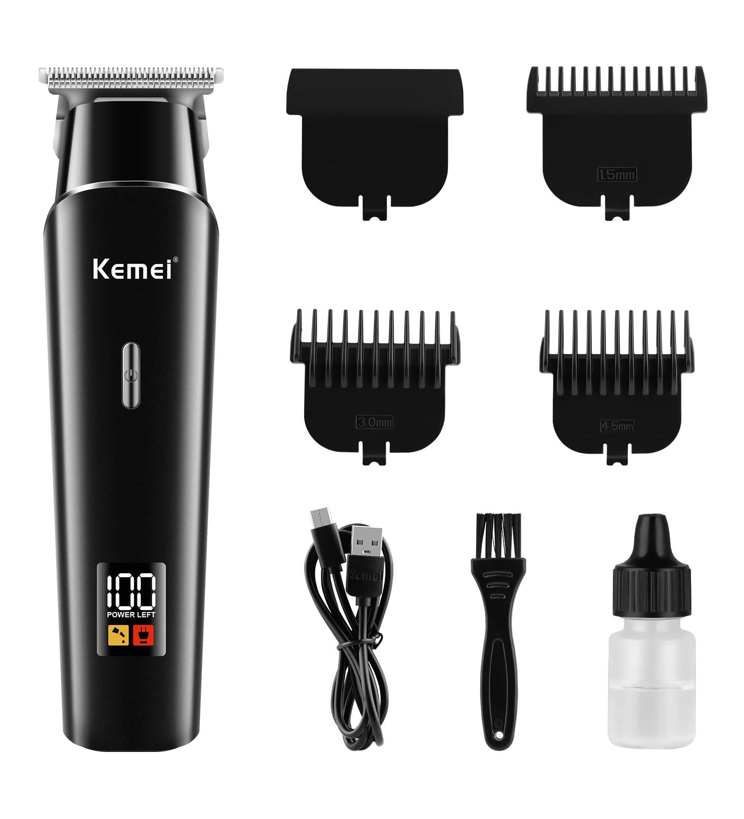 KEMEI Black Hair Clippers for Men Electric Cordless Clippers for Hair Cutting Professional Barber Clippers USB Rechargeable Wireless Haircut Clippers km-1113 - Buy Online on GoSupps.com
