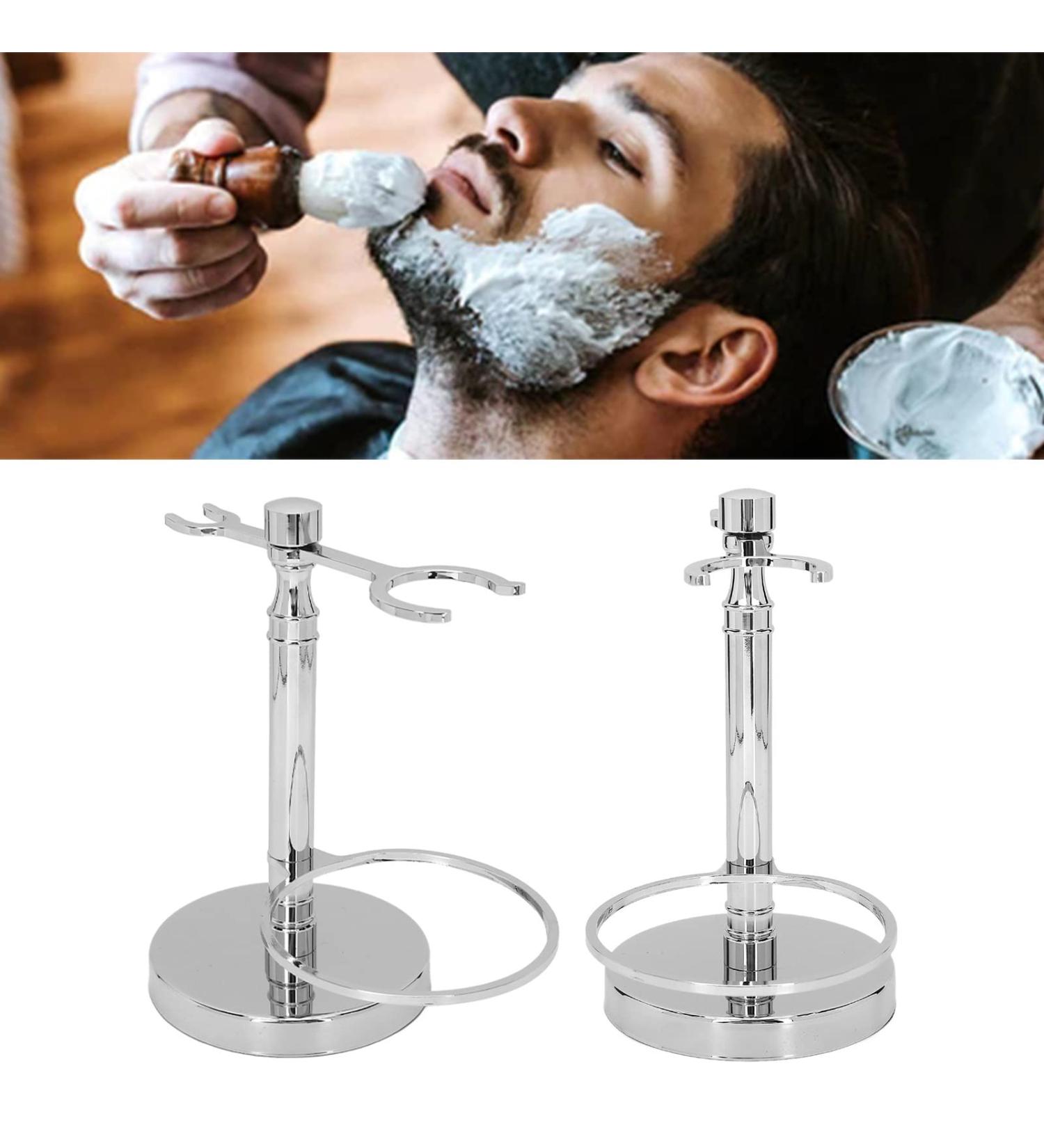 Premium Shaving Brush Holder Set Alloy Stand & Razor Brush for Men | International Shipping Available - Buy Online on GoSupps.com