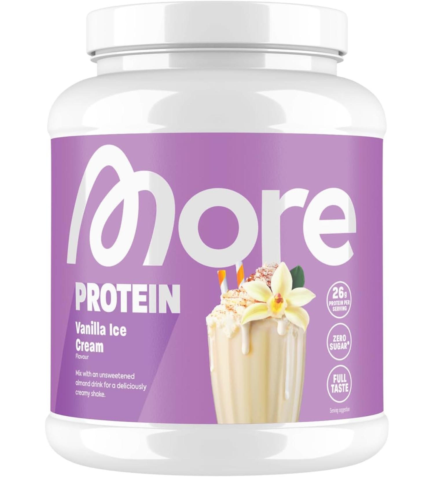 More Protein Vanilla Ice Cream - 600g Whey & Casein Blend for Muscle Building - Lactase Enriched - Made in Germany - Buy Online on GoSupps.com