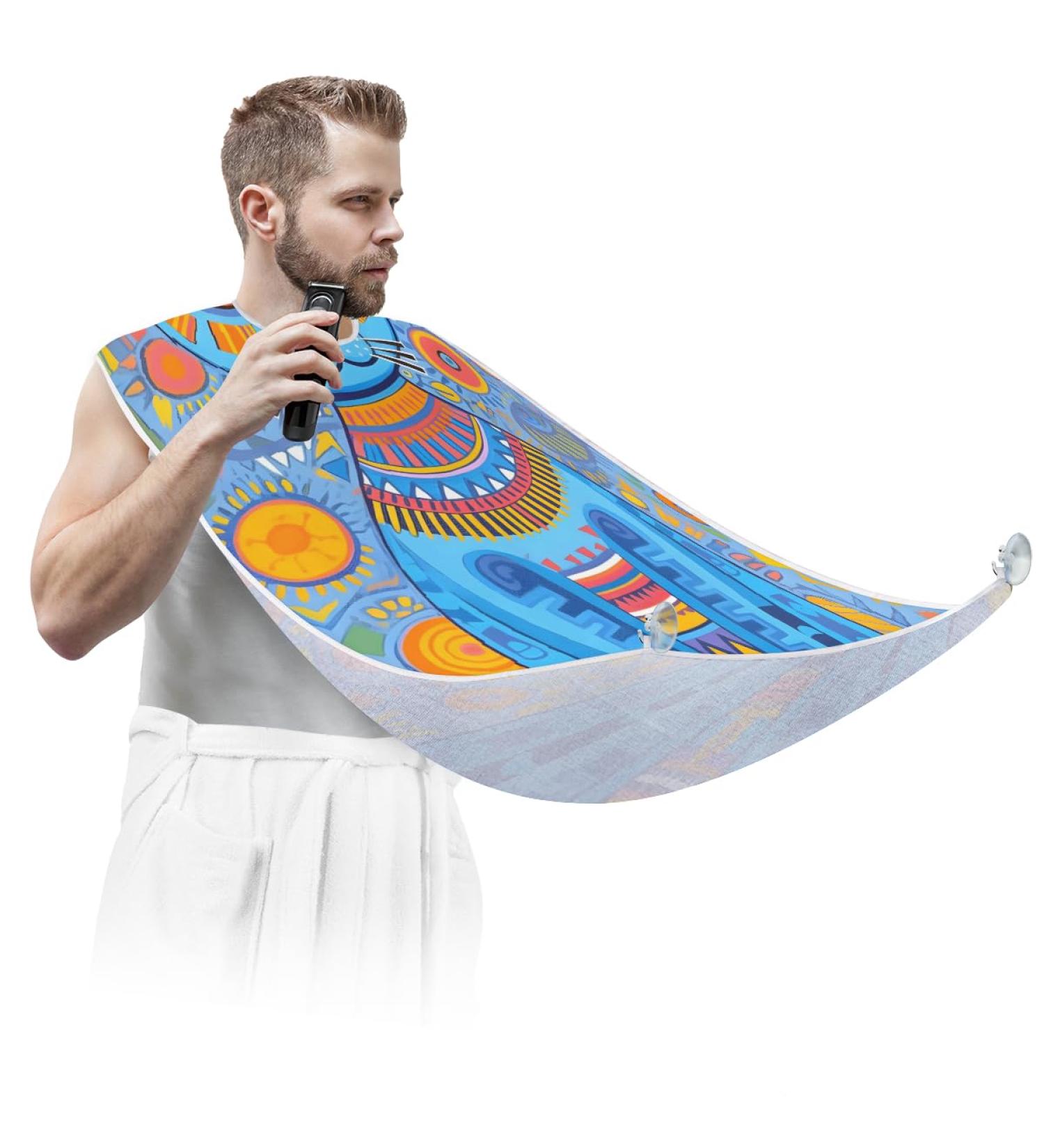 Blue Cat Beard Bib Apron | Beard Hair Catcher for Men | Perfect Father's Day & Christmas Gift for Dad | Includes 2 Suction Cups - Buy Online on GoSupps.com
