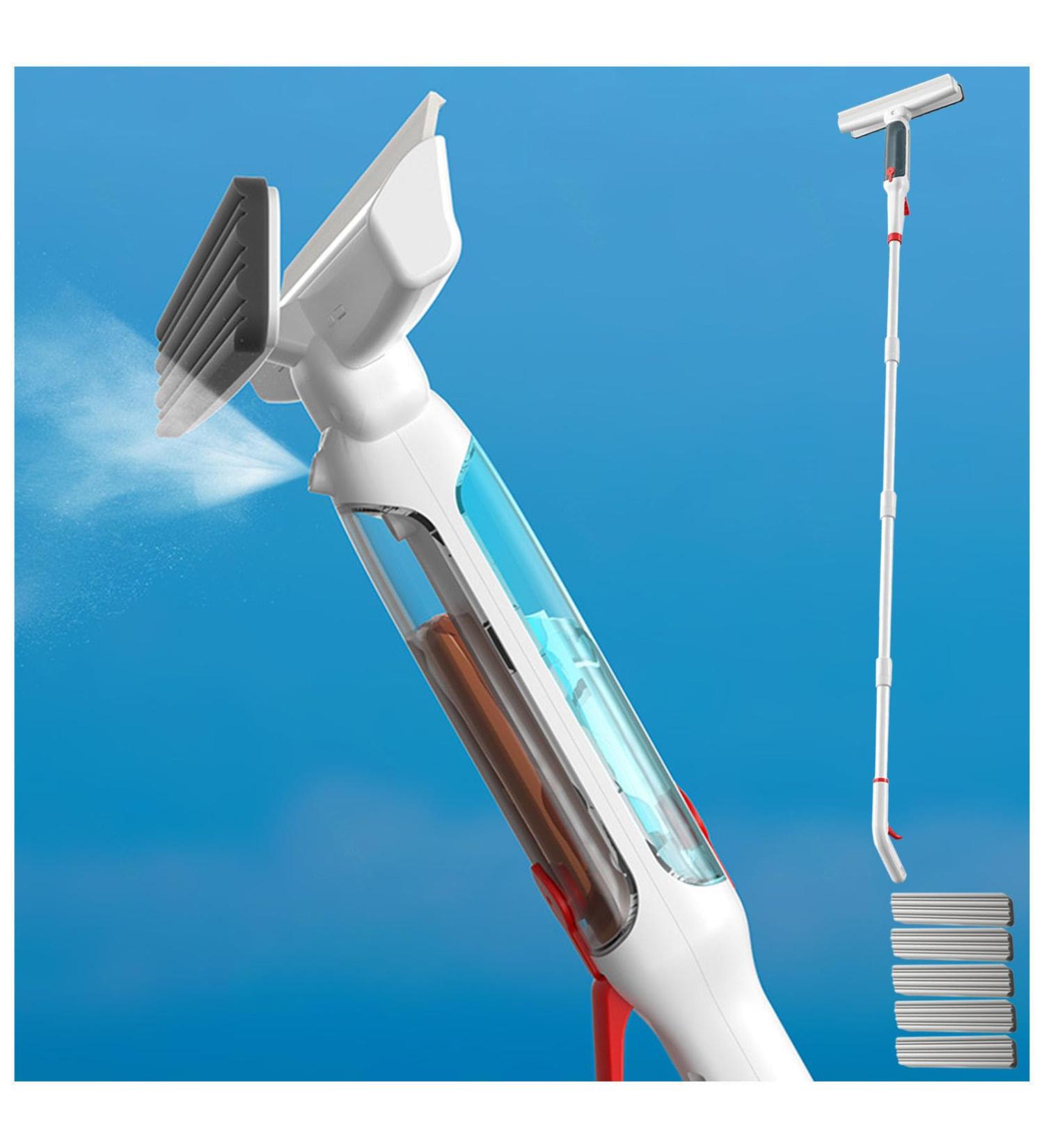 RRRYYYZZ 75'' Spray Window Cleaning Squeegee Kit with 4-Section Extension Pole 4 in 1 Shower Squeeze for Glass Door and Tile Window Squeegee for Home with Sewage Collector and 5 Pads - Buy Online on GoSupps.com