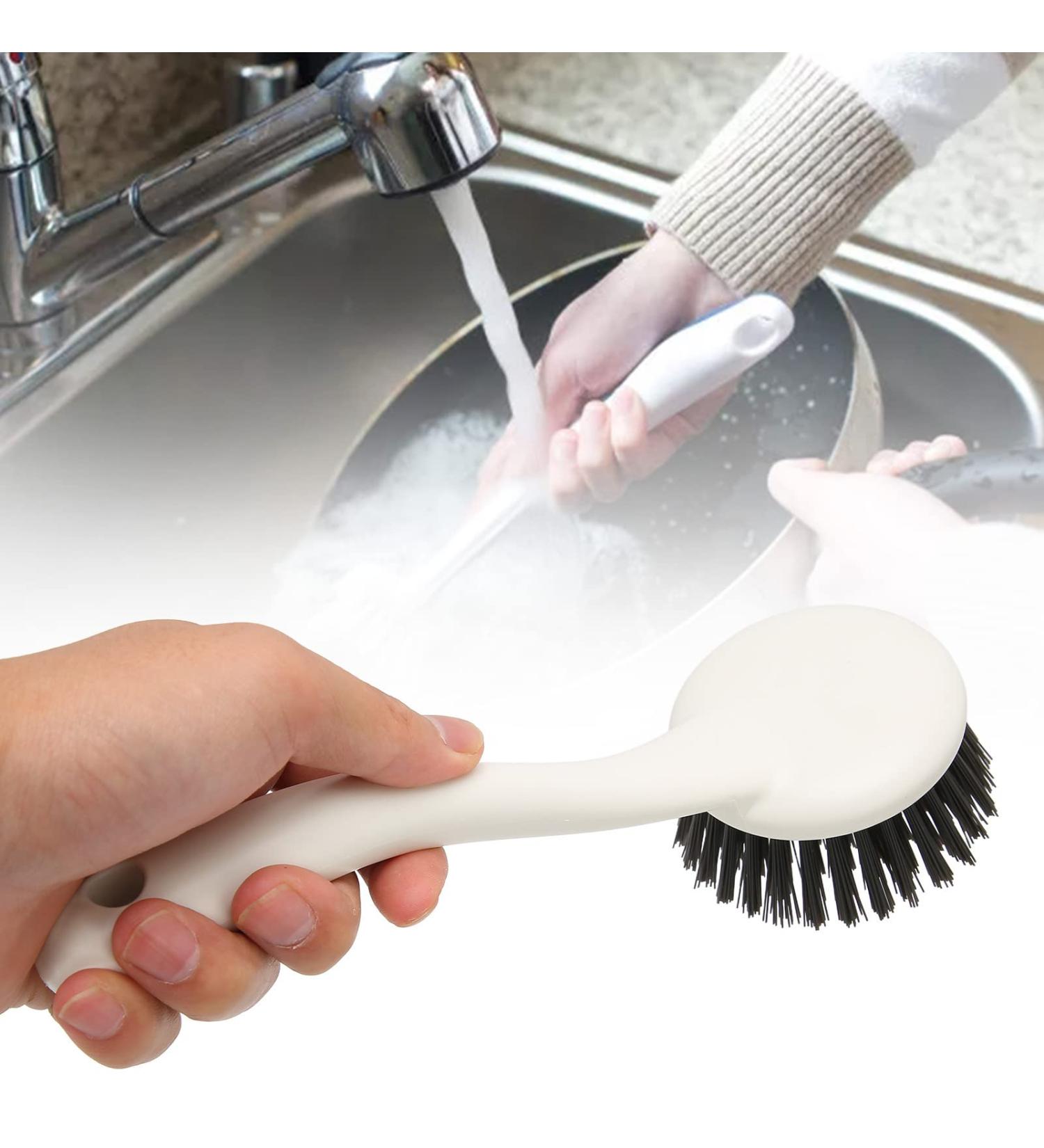 Cooktop Cleaning Brush Washing Pot Brush Sink Dishwashing Brush Stovetop Household Kitchen Decontamination Long Handle White for Bristles Brush Brush Cooktop Cleaners - Buy Online on GoSupps.com