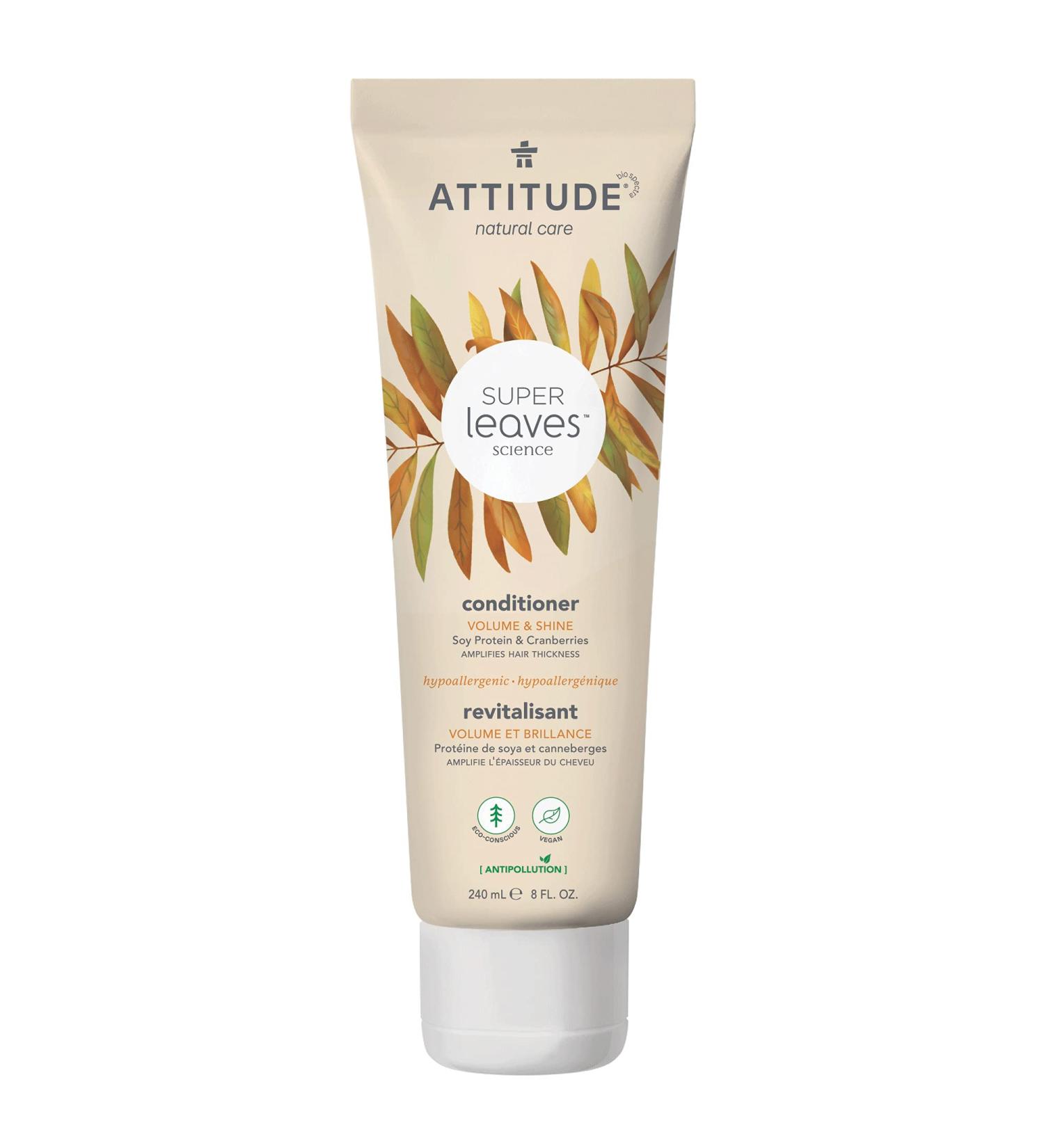ATTITUDE Volume & Shine Conditioner - Hypoallergenic, Vegan, Cruelty-Free, Soy Protein & Cranberries, 8 Fl Oz - Buy Online on GoSupps.com