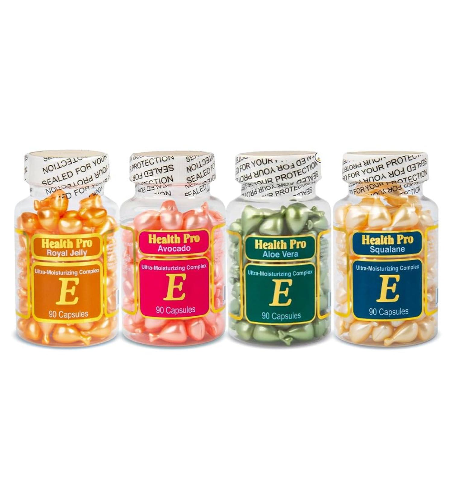 Nu-Health Vitamin E Moisture Complex Capsules Single-Use Skin Oil Capsules with Aloe Vera Avocado Squalane & Royal Jelly For Face Neck & Body External Use