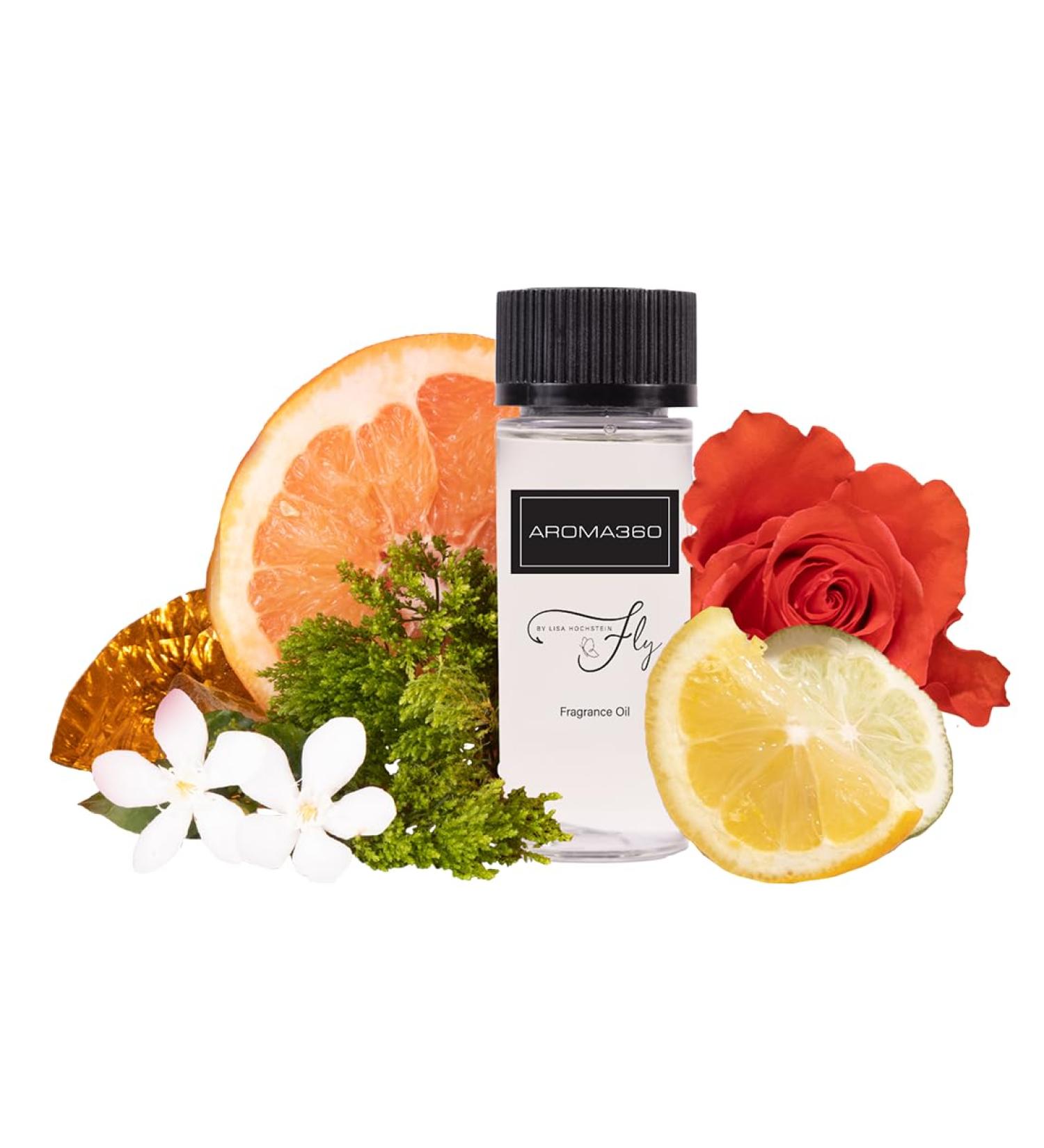 Aroma360 Fly Home Fragrance Oil by Lisa Hochstein - Aromatherapy Scent Diffuser Oil | Essential Pamplemousse Citron Zest Bulgarian Rose & More (1.7 fl oz 50mL - Buy Online on GoSupps.com