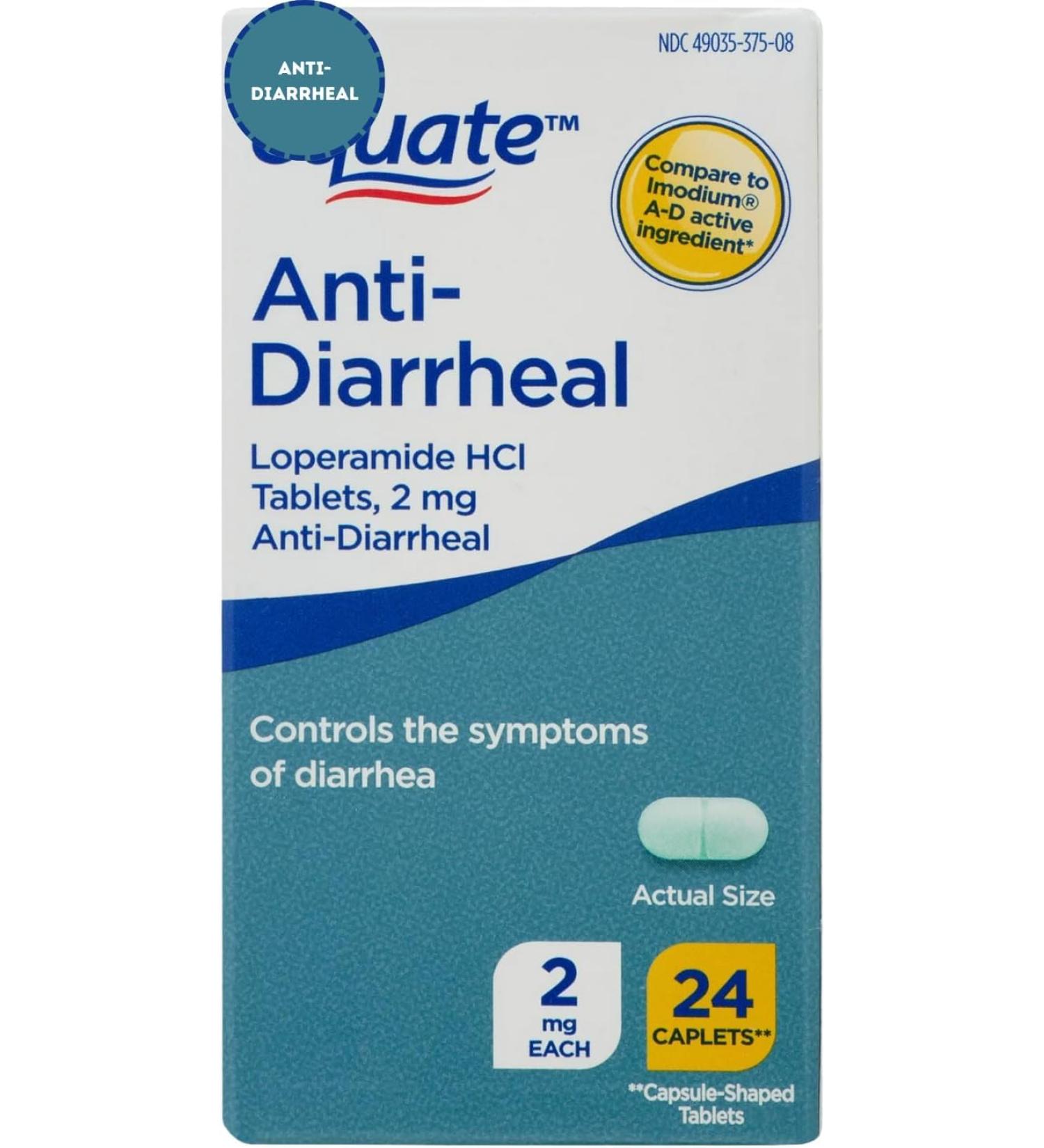 Loperamide Tablets for Diarrhea 2 mg Helps Control Symptoms 24 ct - Buy Online on GoSupps.com