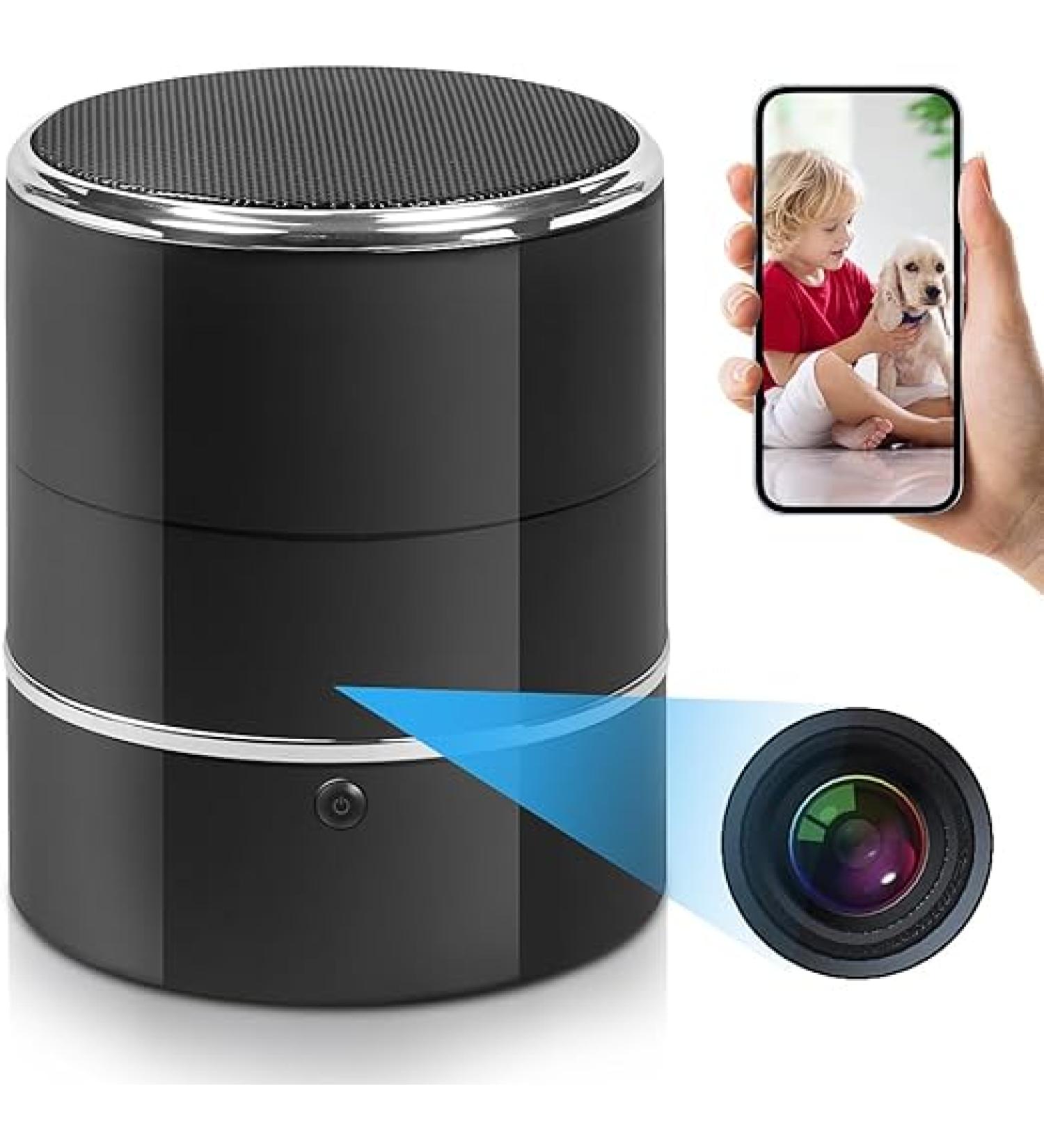 SOPKVL Spy Camera Hidden Camera Bluetooth Speaker with WiFi Live Viewing 240Â° Ultra Wide Angle and Motion Detection HD 1080P Nanny Cam Hidden Camera Camaras Espias Ocultas for Home Security - Buy Online on GoSupps.com