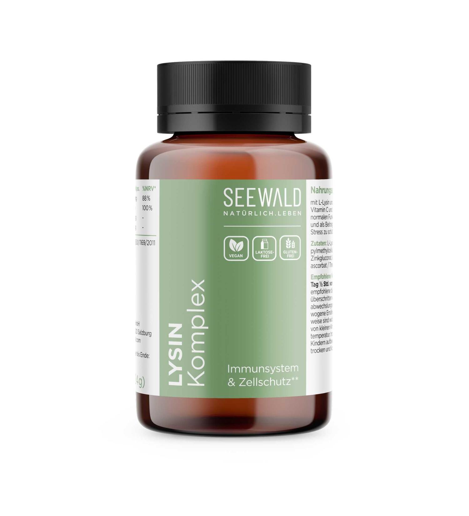 SEEWALD Lysine Complex Capsules - Vegan Herbal Dietary Supplement (30 pcs) | Supports Immune System International Shipping Available - Buy Online on GoSupps.com