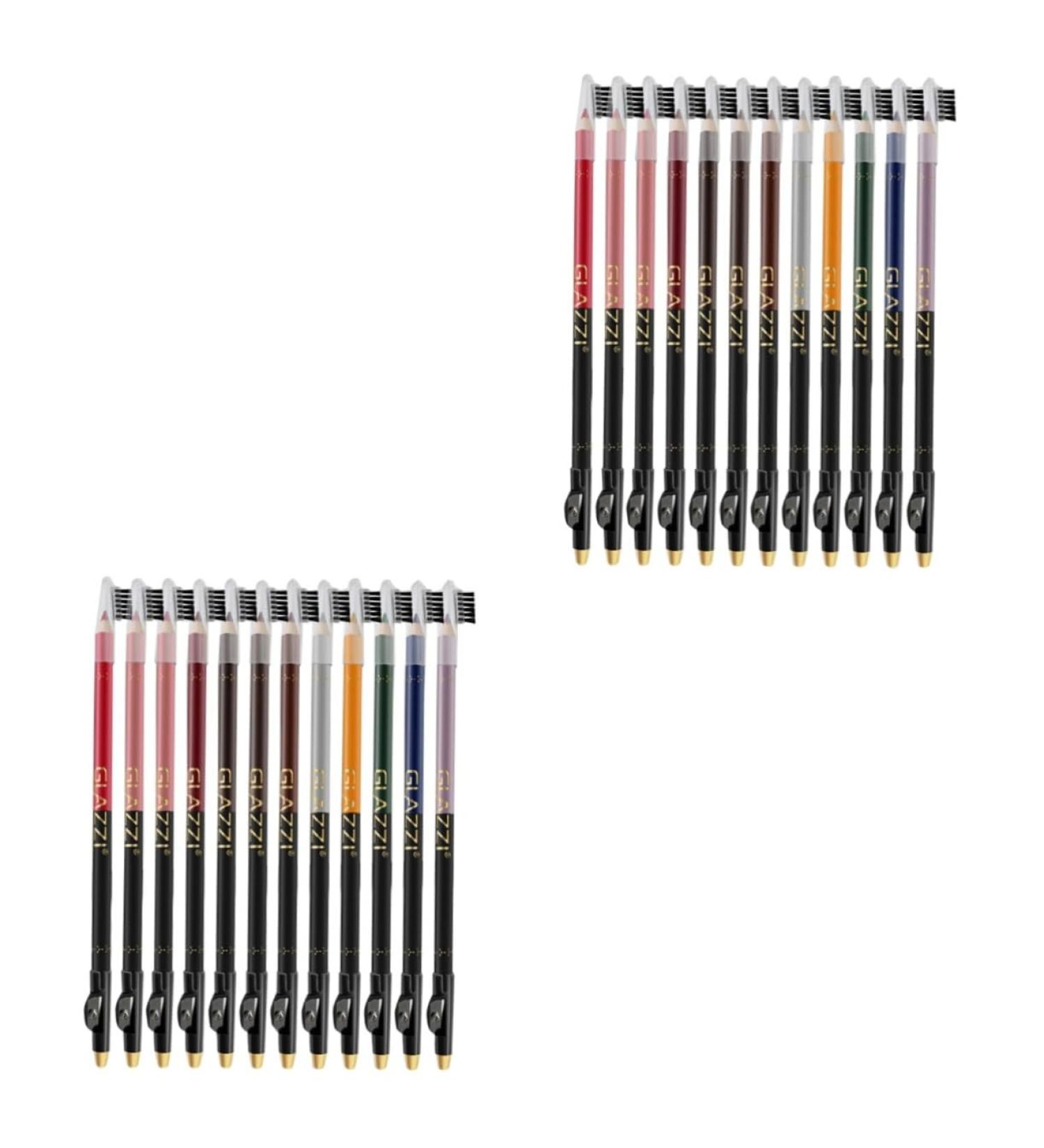 Beavorty 24 Pcs Lip Liner Eyeliner Black Waterproof Eyeliner Grey Pencil Waterproof Lip Liner Lips Lip Pencil 1 count (Pack of 1) Assorted Colorx2pcs - Buy Online on GoSupps.com