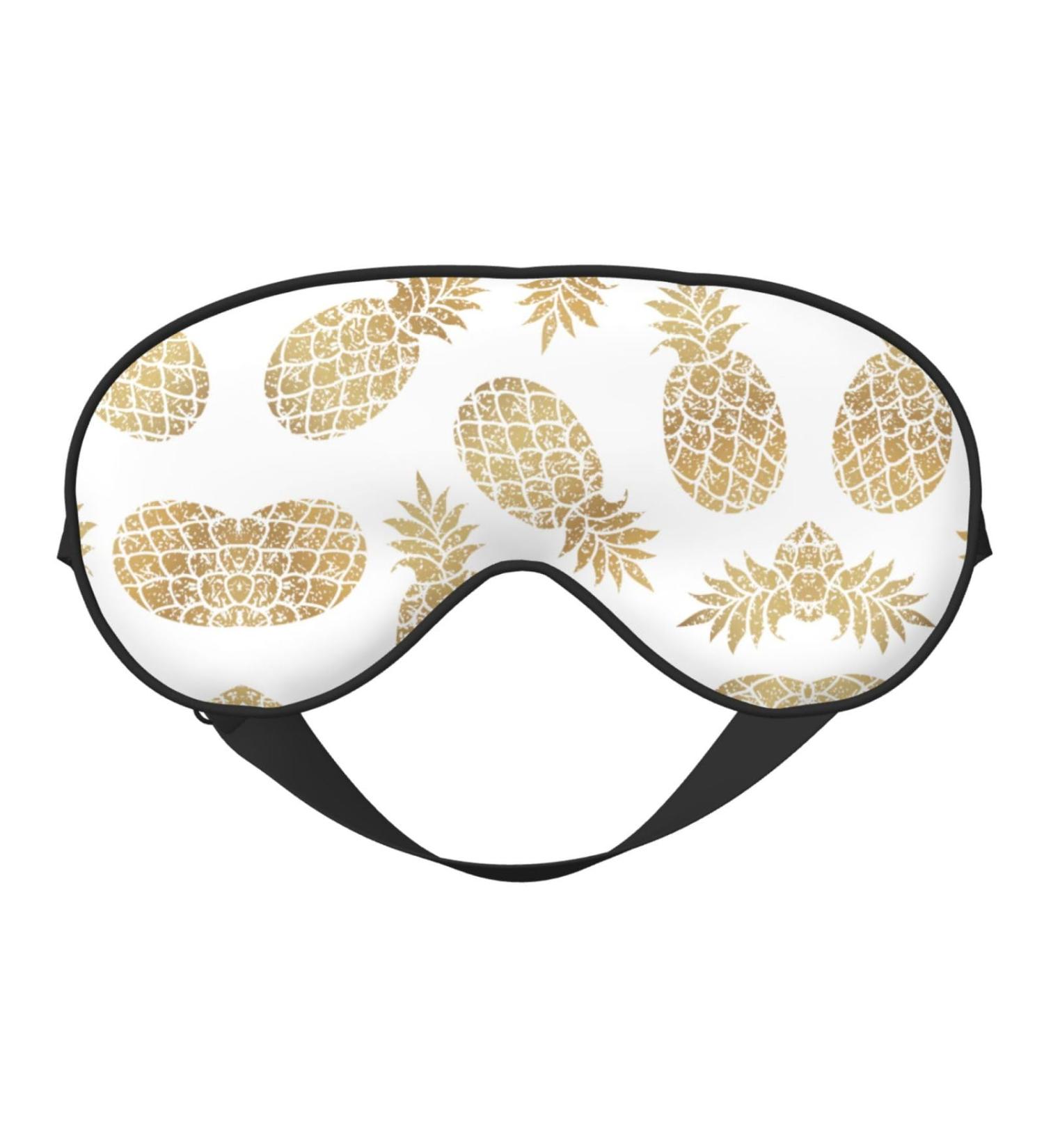 Golden Pineapple Sleep Eye Mask - Soft Light-Blocking Blindfold for Travel | Eliminate Fatigue & Enhance Sleep - Buy Online on GoSupps.com