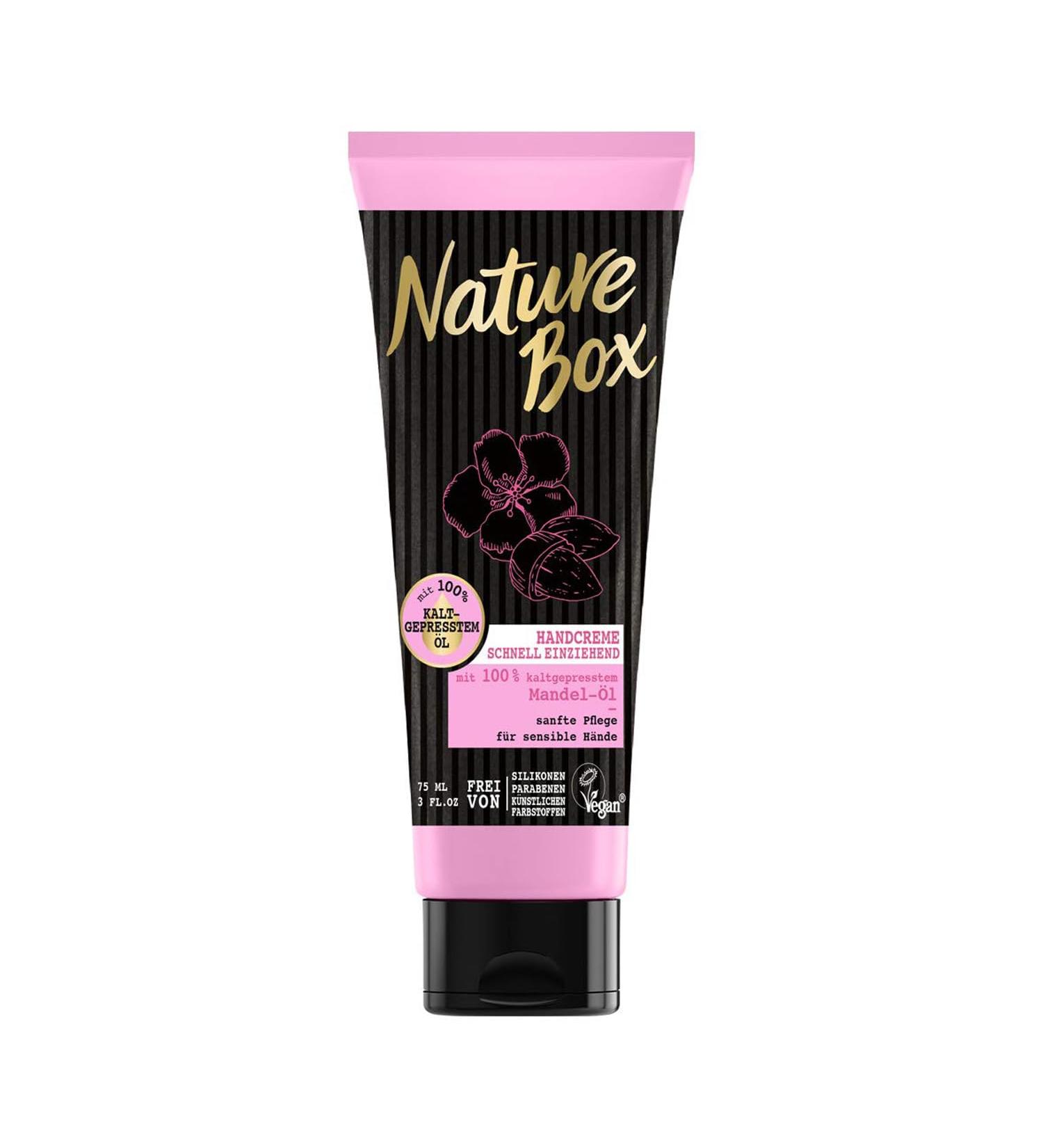 3 x Nature Box hand cream with 100% cold-pressed almond oil gentle care 75ml each